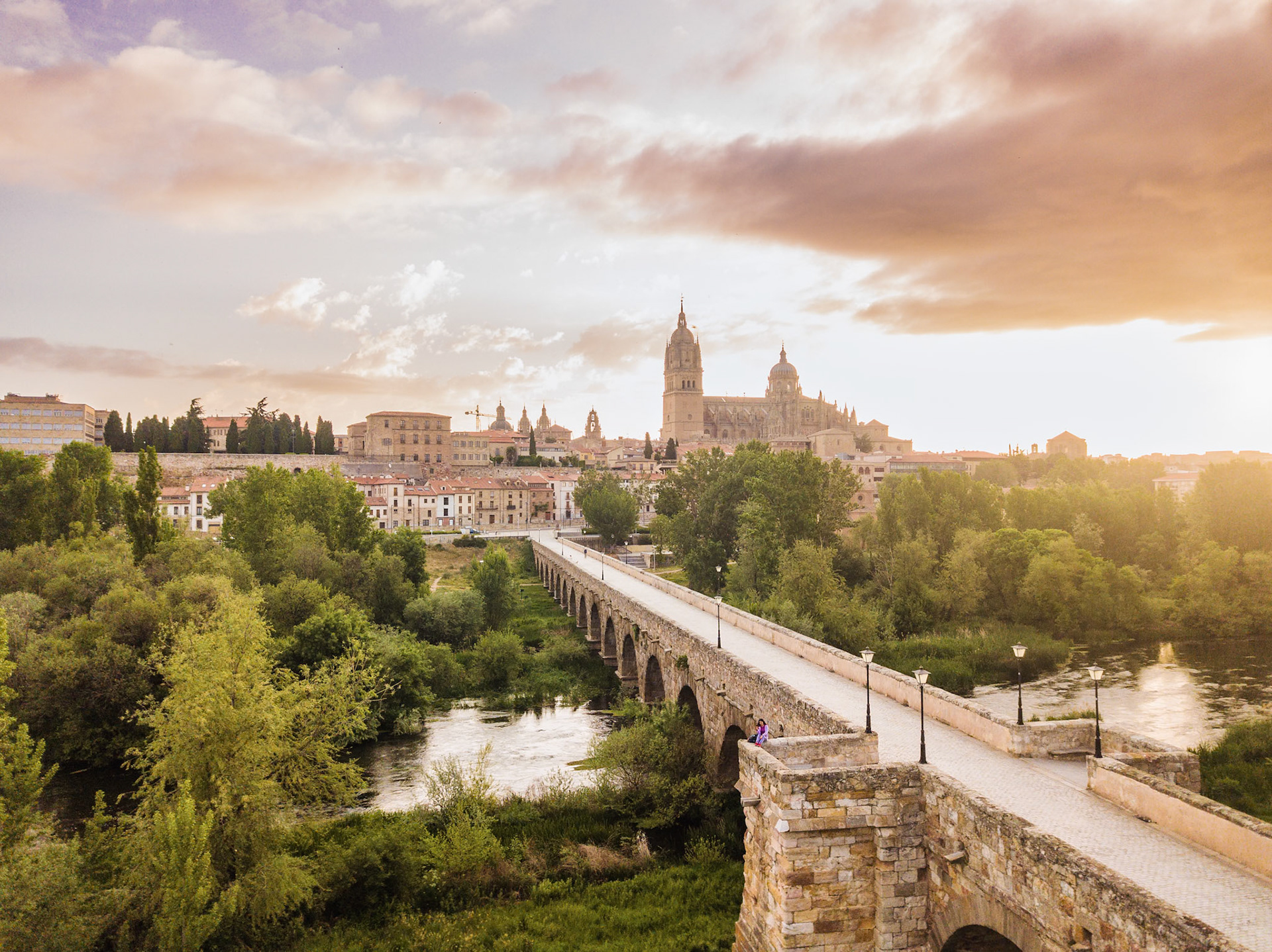 fotografia con dron de la ciudad de Salamanca