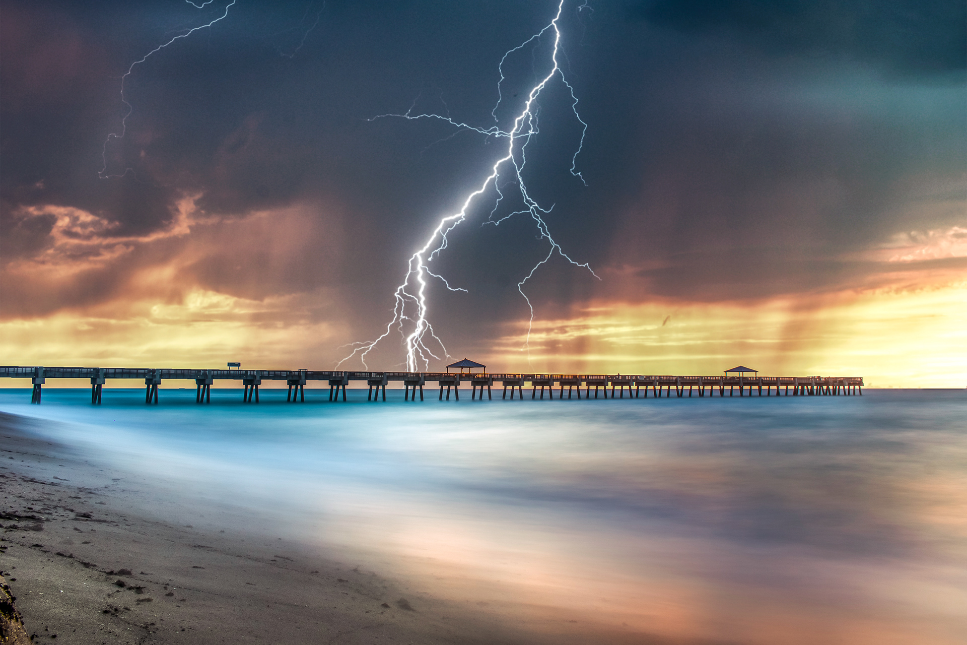 Juno Beach Florida thunderstorm sunset