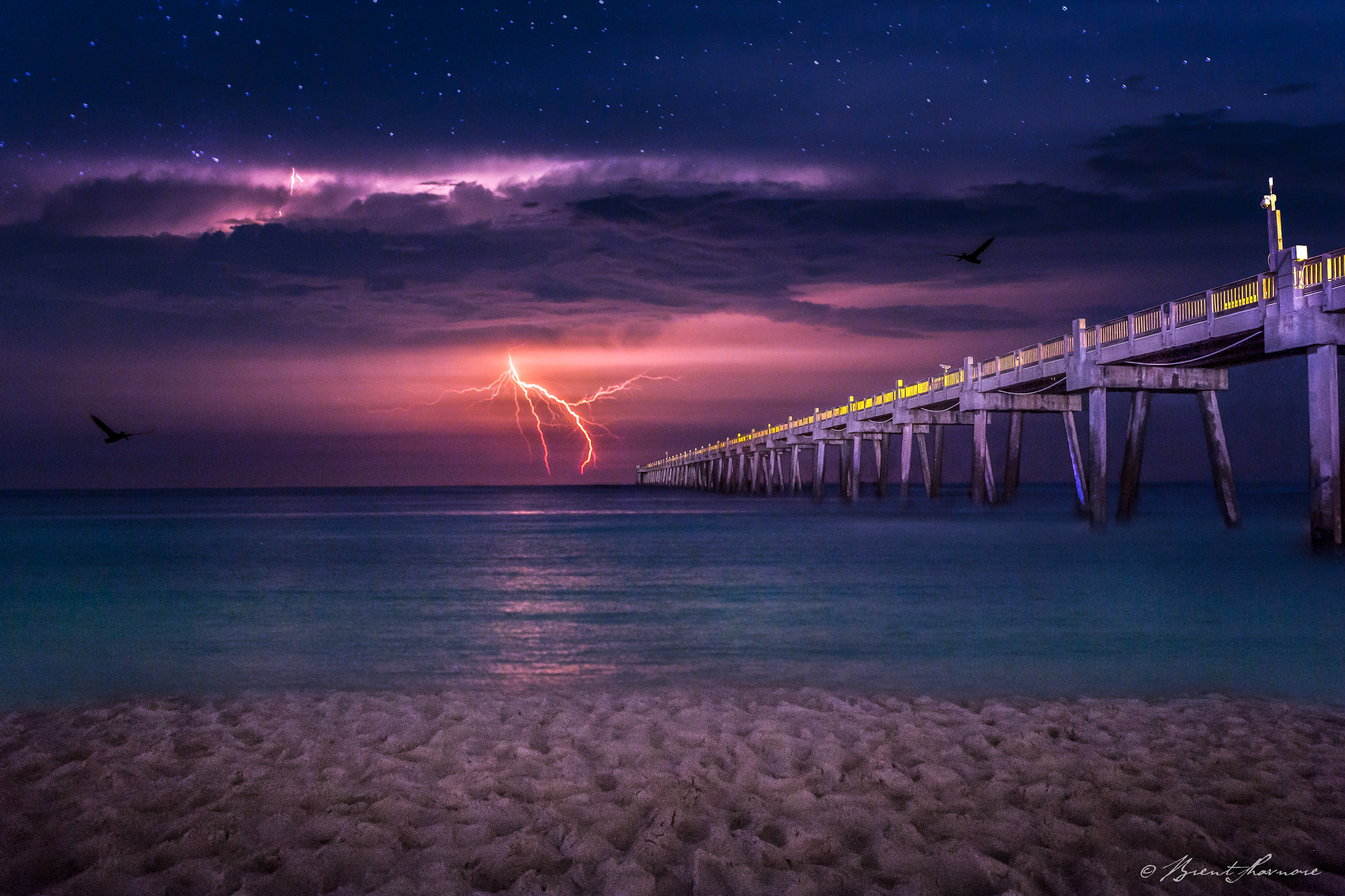 Brent Shavnore Photography- Pensacola Beach Fishing Pier Thunderstorm