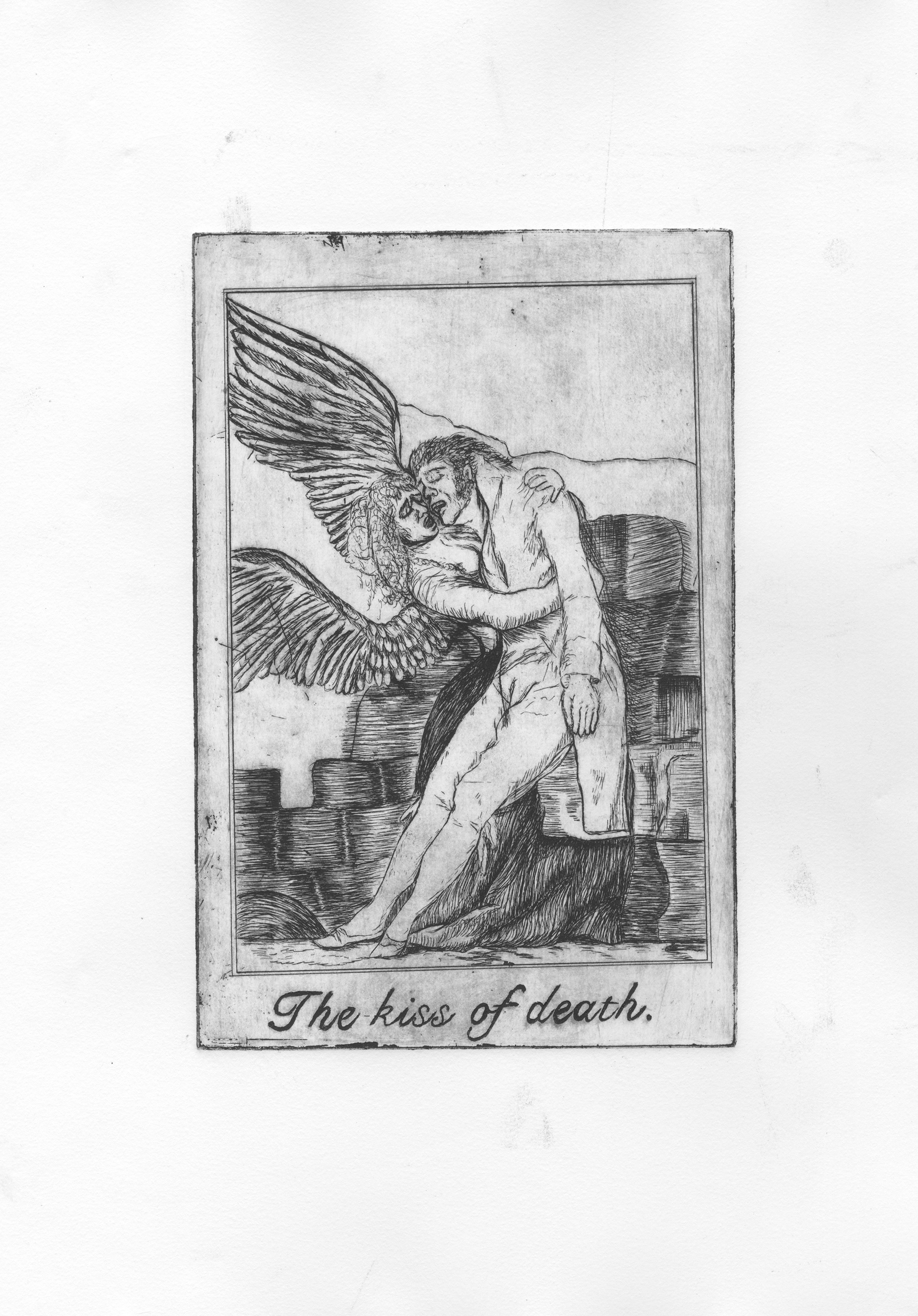 5 x 7 in. Etching of Goya Print on Copper Plate