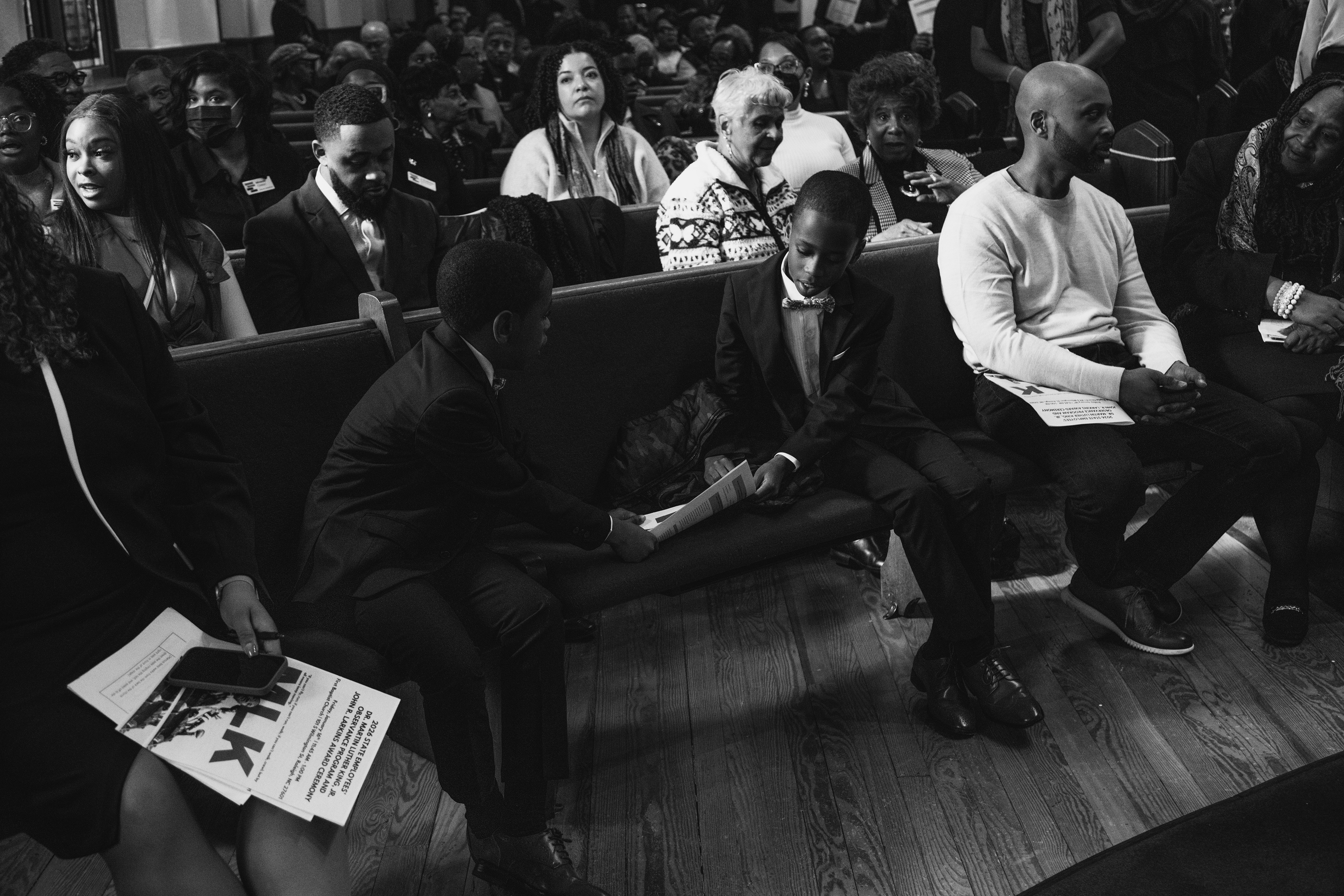 Young boys at MLK Day service at First Baptist Church. Raleigh, NC. (2026)