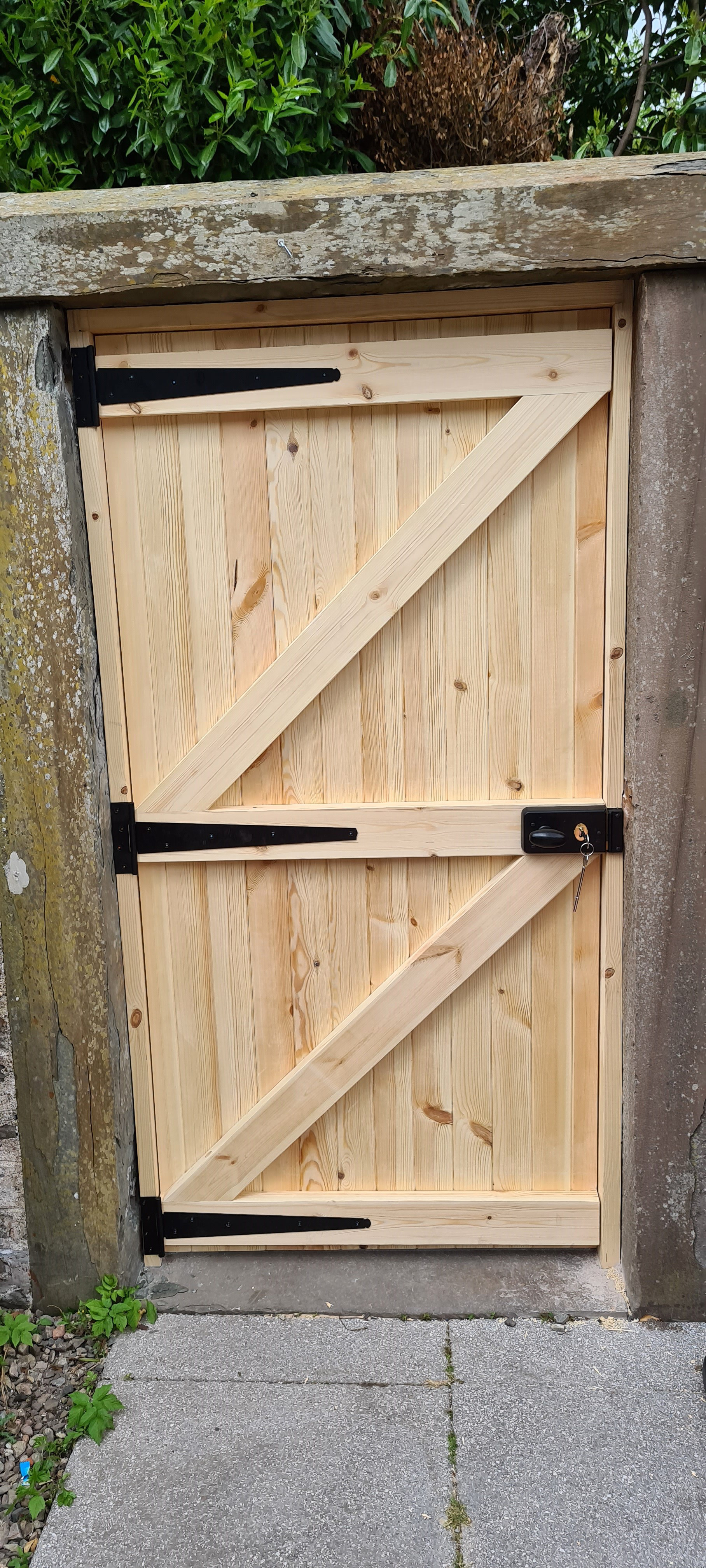 rear of built garden gate