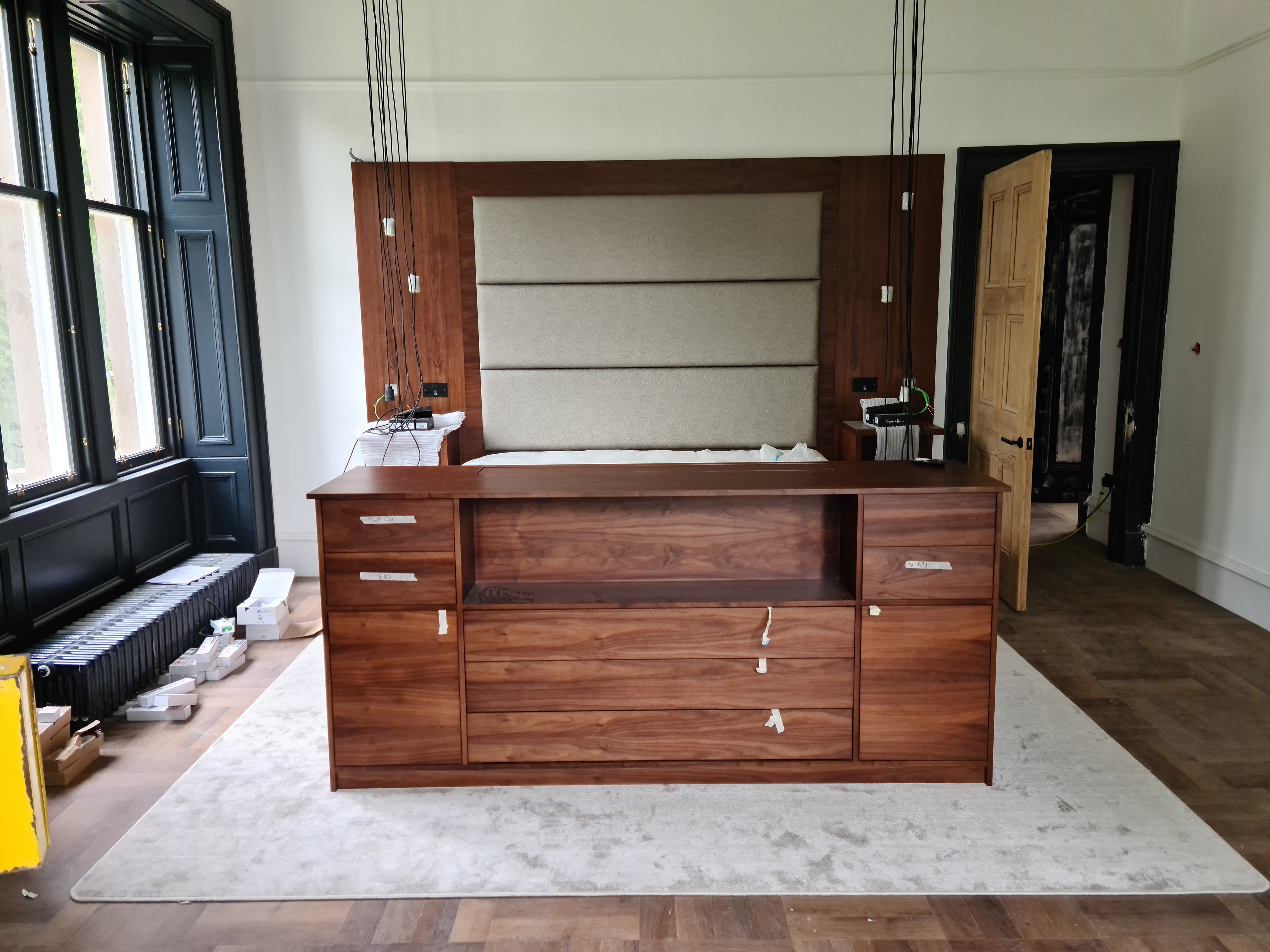 Installation of Bespoke Bedroom Furniture and headboard