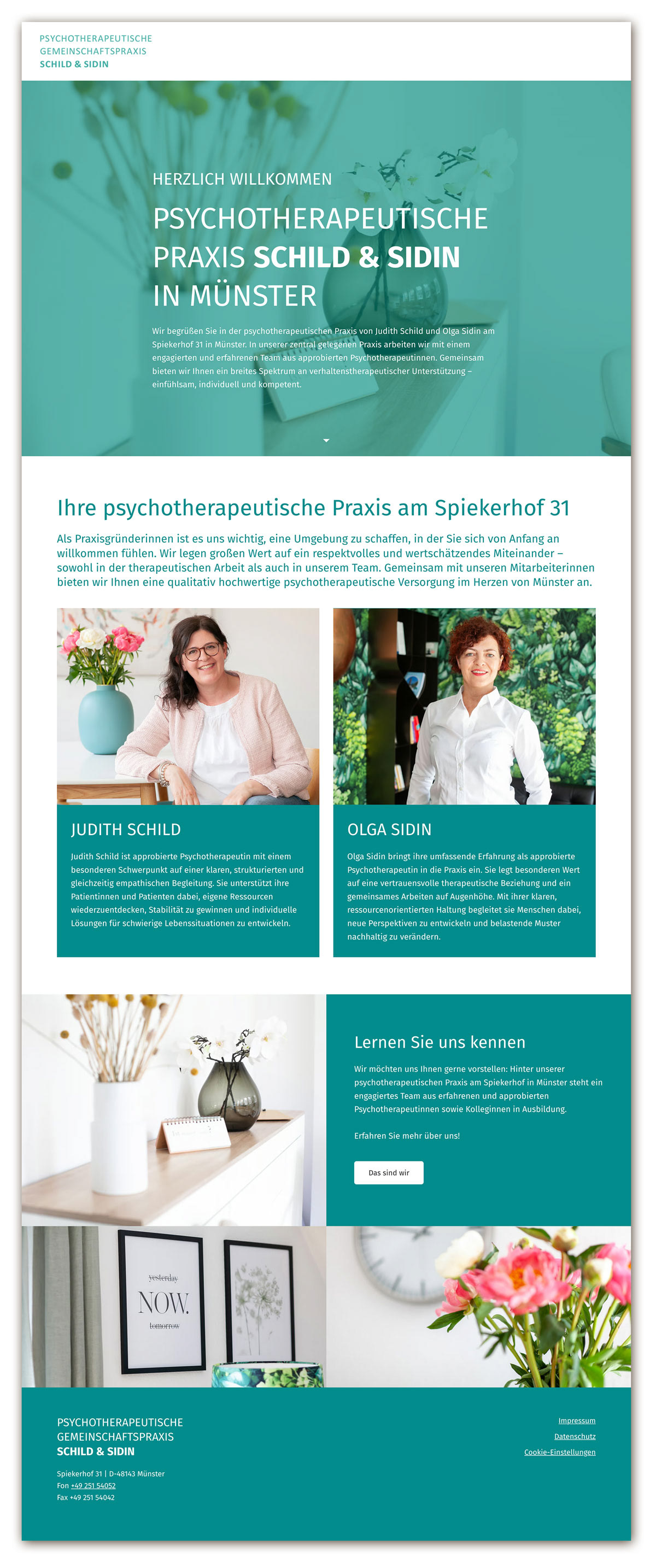 Gestaltung der Internetseite für Judith Schild und Olga Sidin
