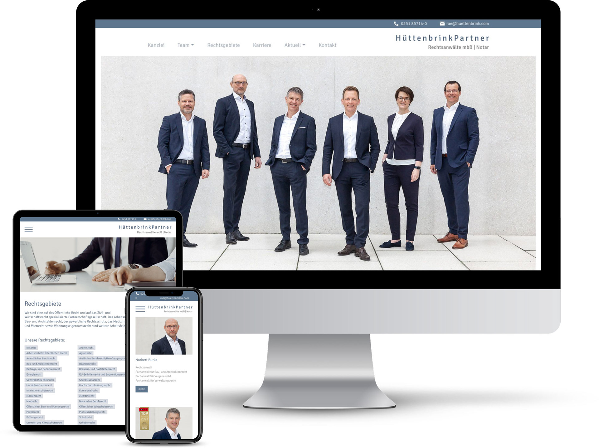 Webdesign für HüttenbrinkPartner Rechtsanwälte mbB | Notar, Münster