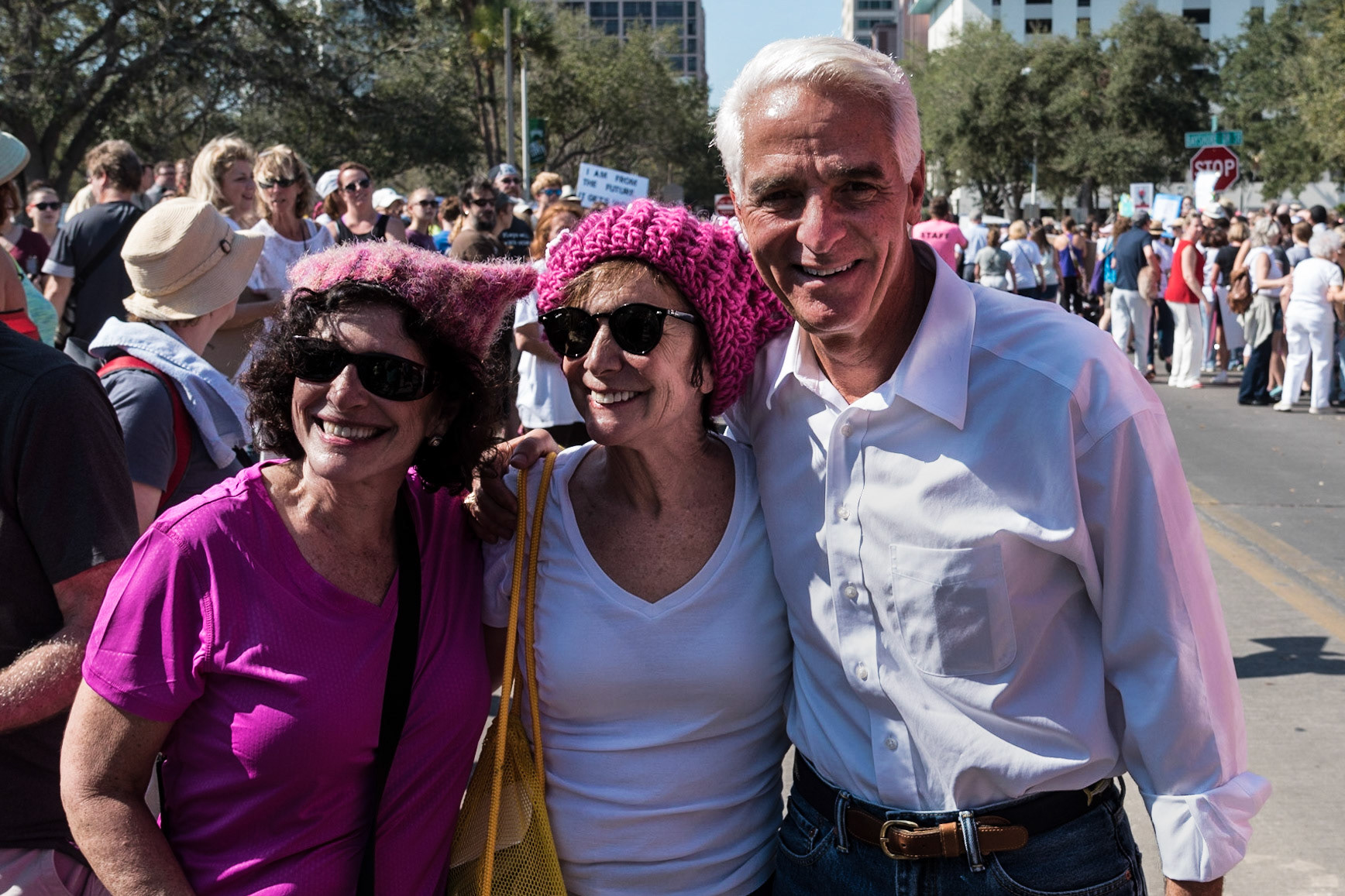 Charlie Crist visit the Women's March St. Pete