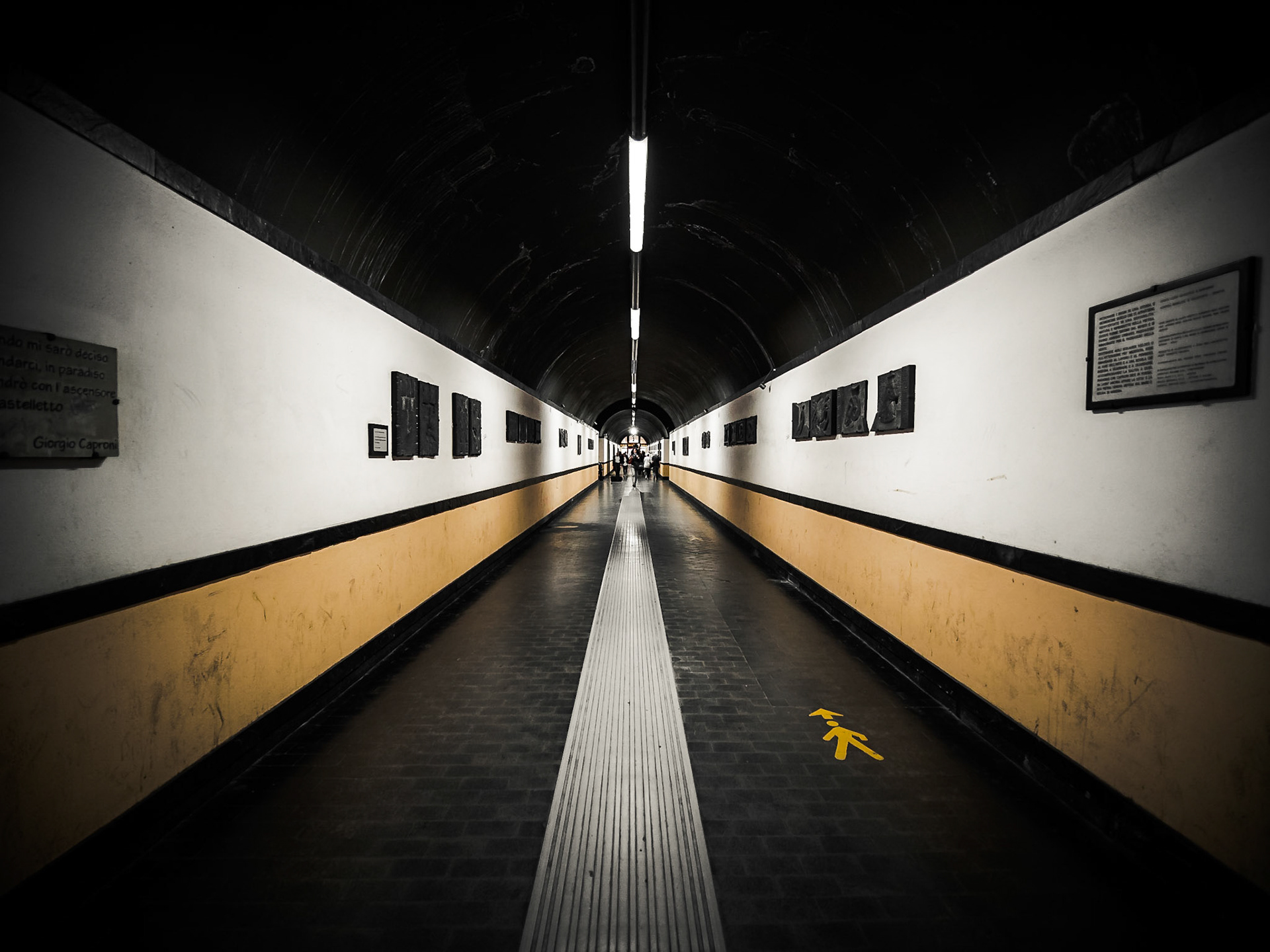 Shot in the tunnel that leads to the Spianata Castelletto Elevator in Genova.