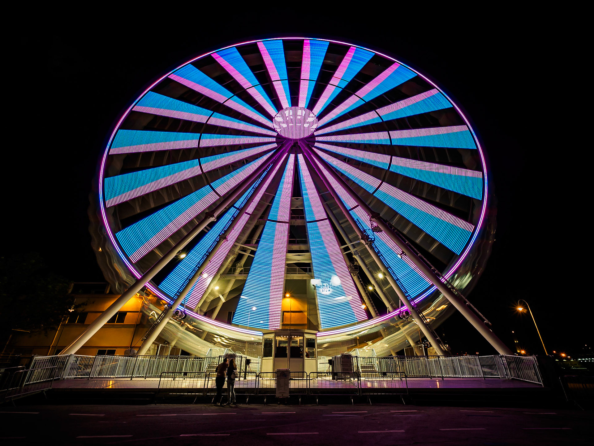 We came back at night to shoot this ferris wheel! Worth it!