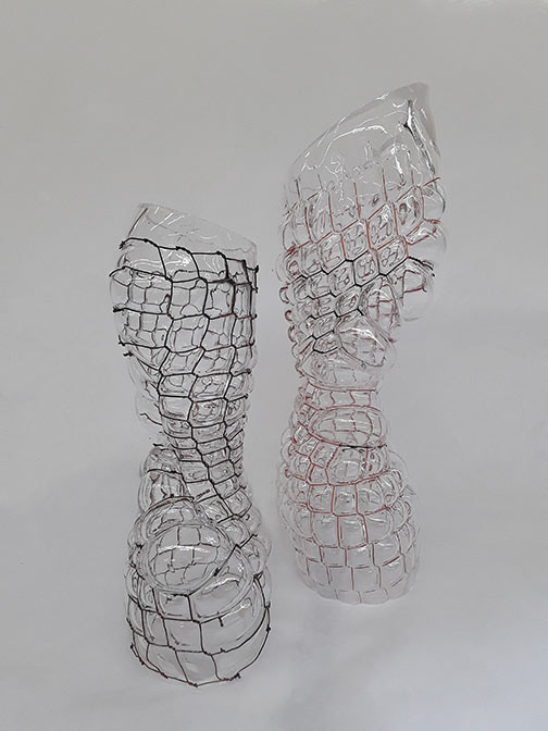 Double Bubble Nubbin Lovins, 2019, Blown glass and copper