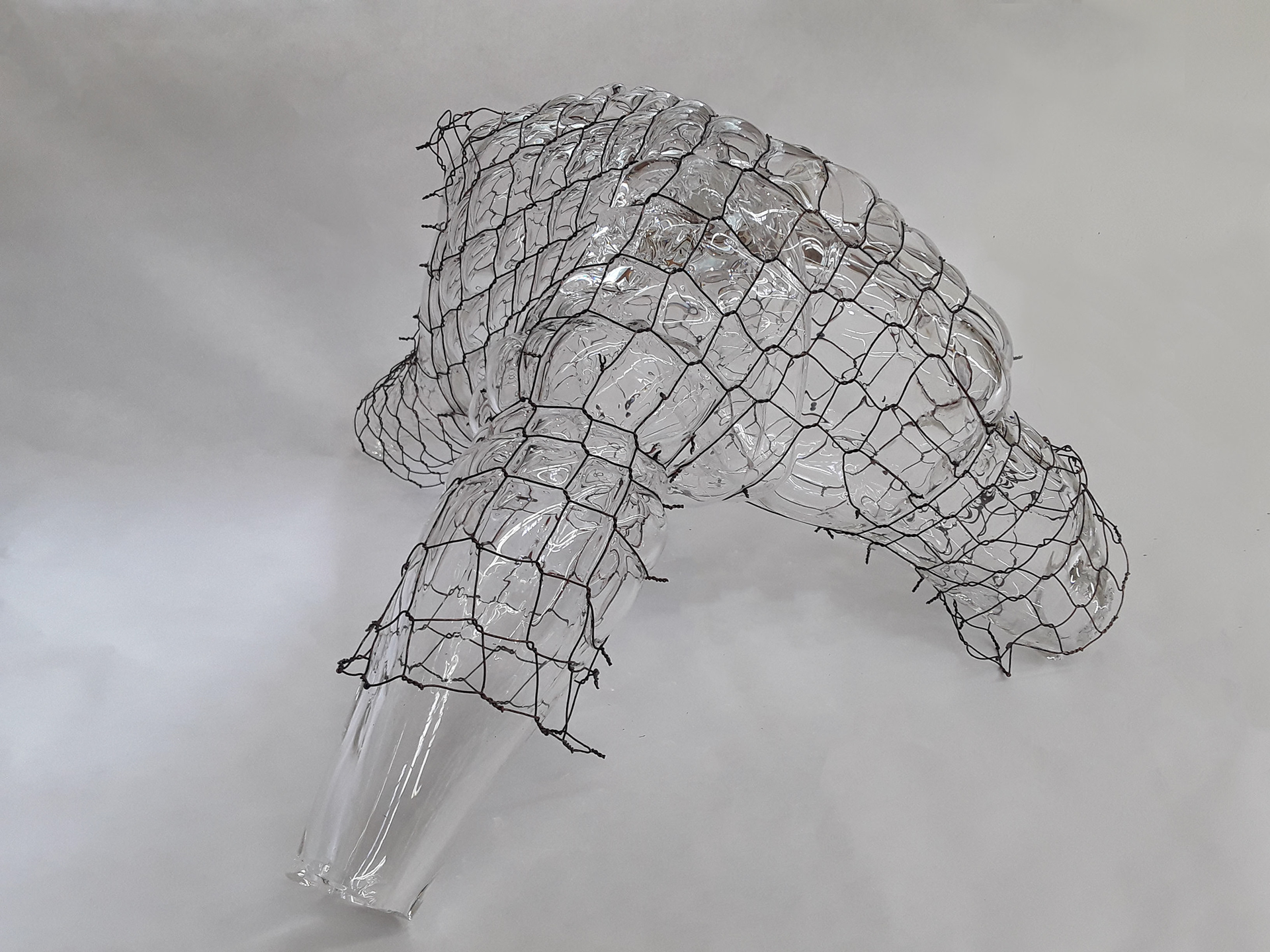 Tripple Bubble Nubbin Lovin, 2019, Blown Glass and copper wire