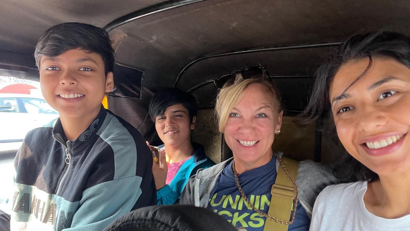 Squeezed into a Rickshaw