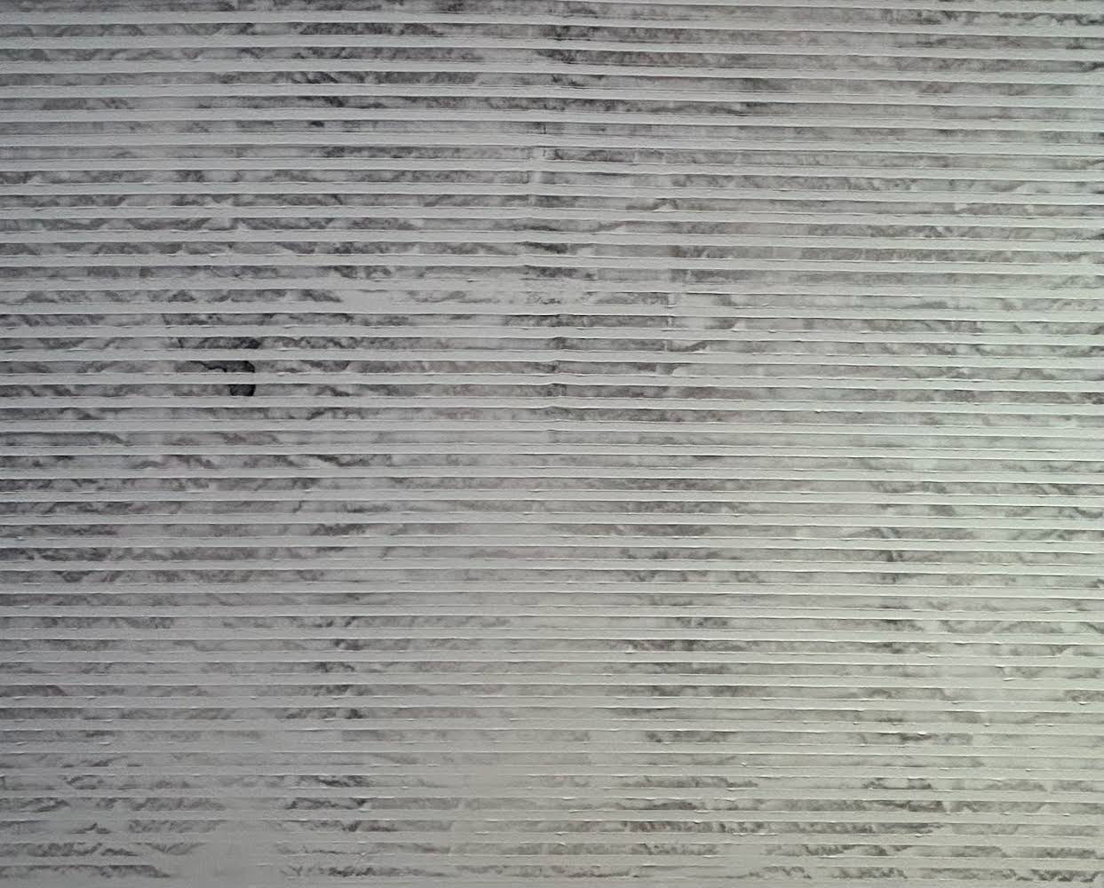 Pittura acrilica su tela rappresentante motivi geometrici e frottage di Geometrie Imperfette presentate alla mostra Officina Fluviale al MuVi di Viadana Mantovana con l'accademia di Brera - Simone Bertuzzi