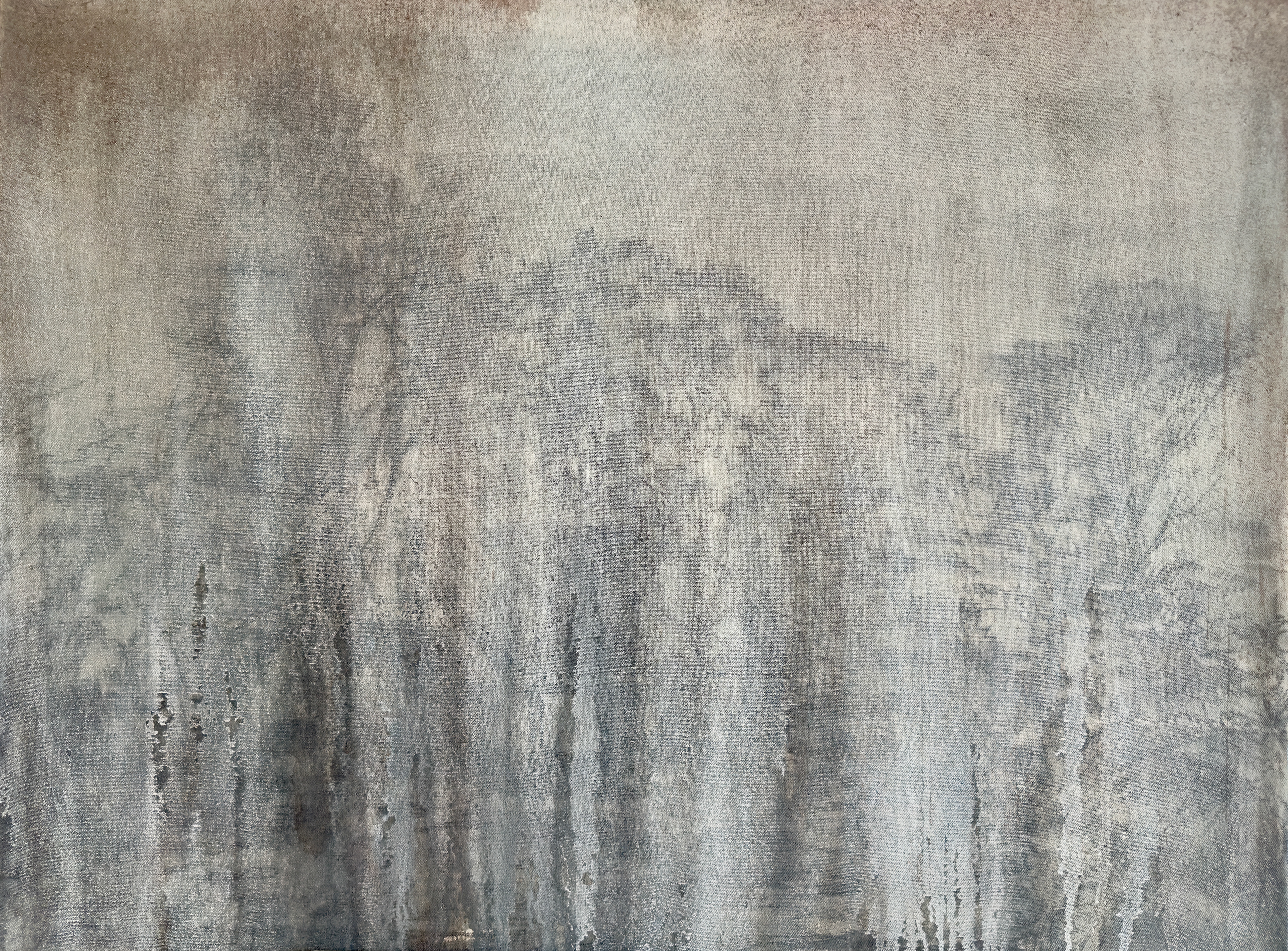 dipinto su tela rappresentante una natura velata fatta di trasparenze - Simone Bertuzzi