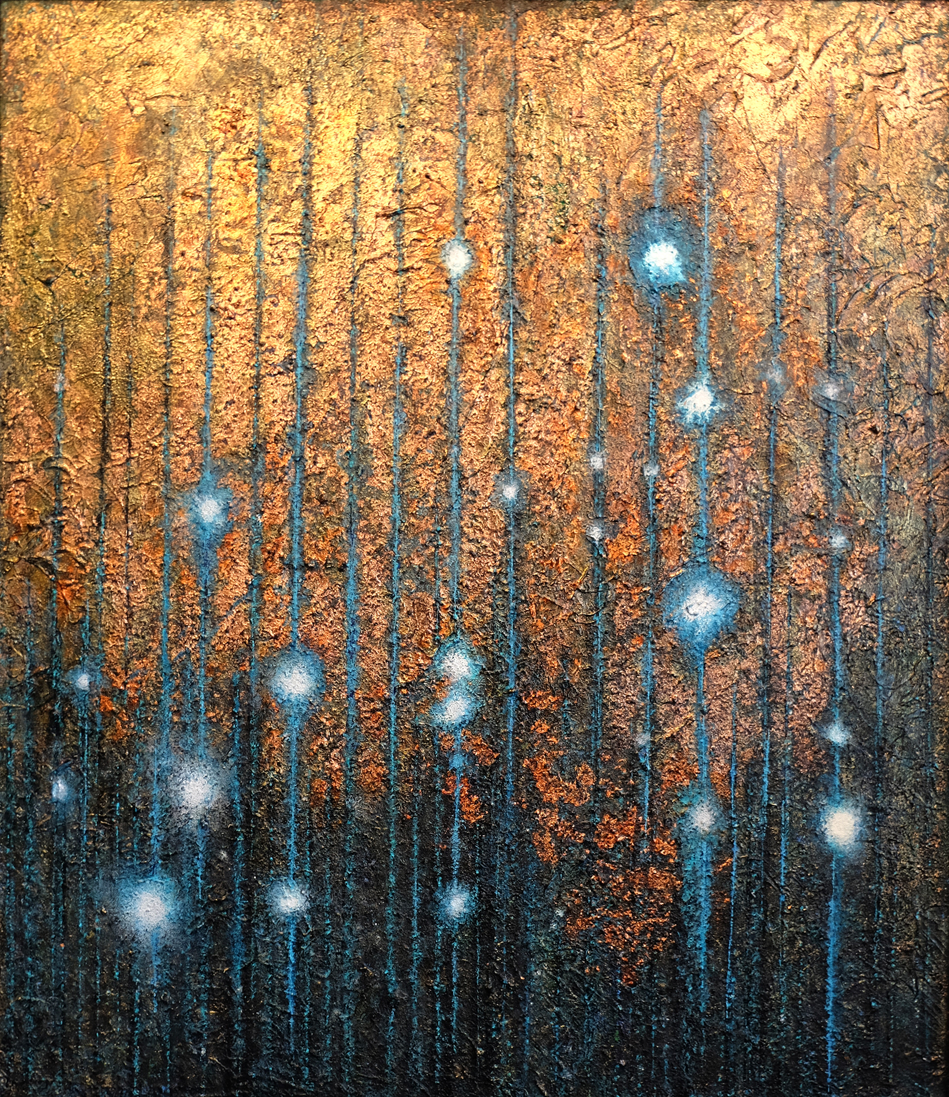 SOLD Aspiration | Copper Leaf, Acrylic - 20" X 32"