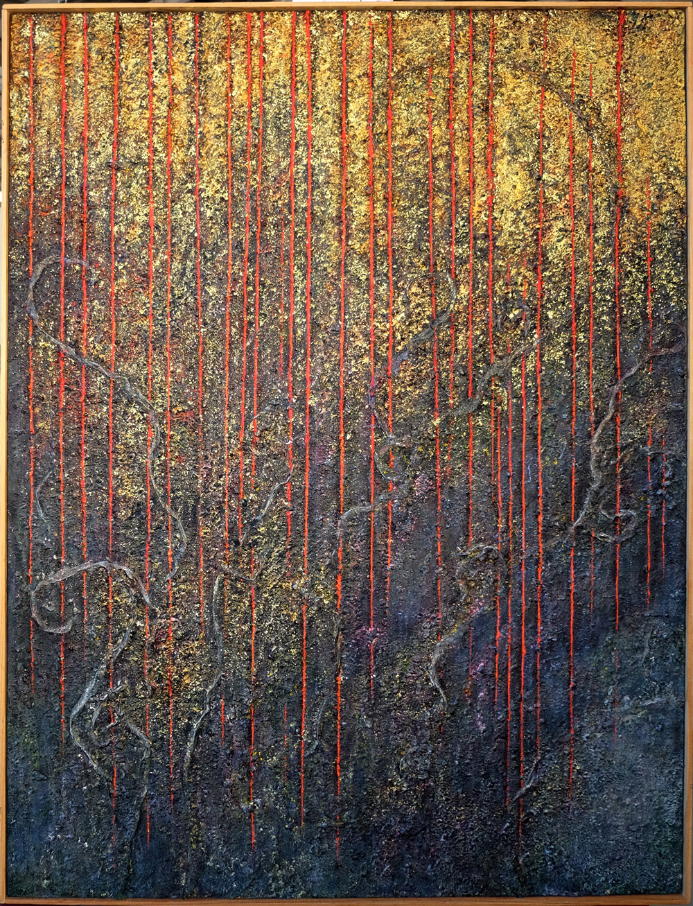 Entranced | Gold Leaf, Acrylic, Cold Wax - 30" X 40"