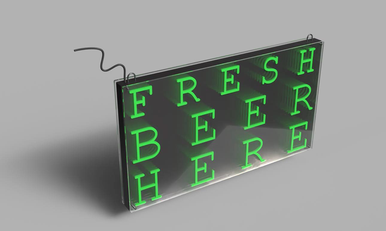 Lysskilt for Crow Bar