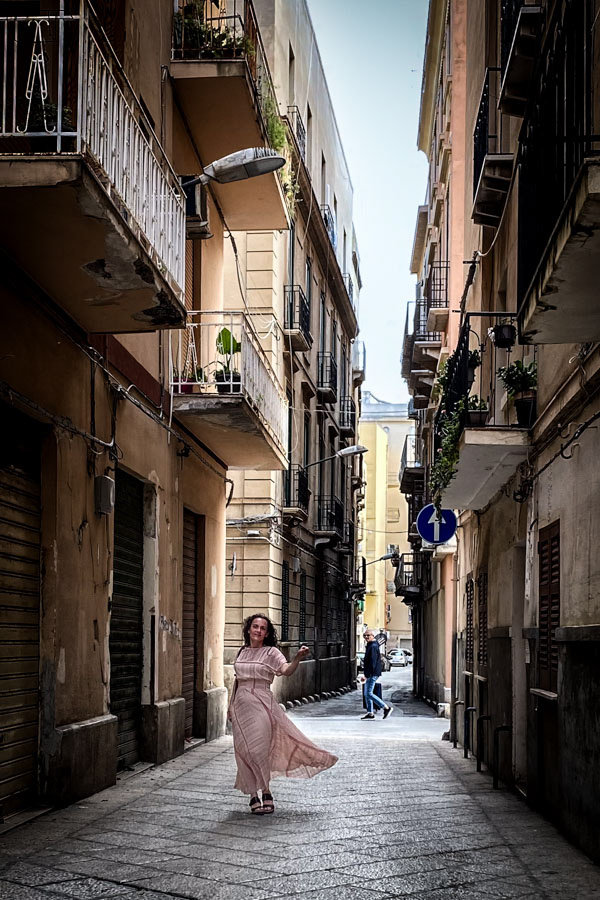 Me walking in the streets of Trapani
