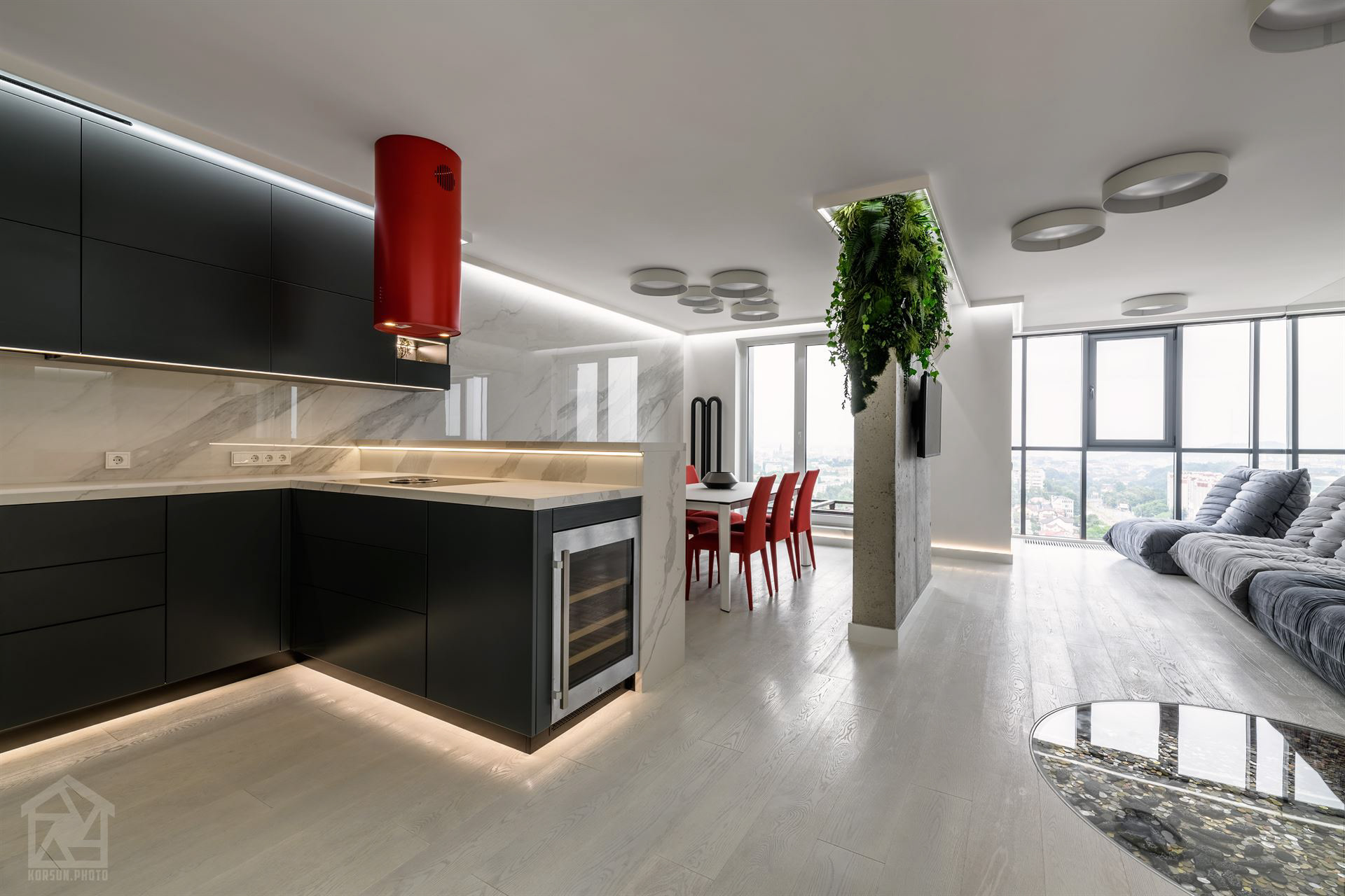 фото квартири з кольоровими акцентами в ЖК Greenville House - фотограф інтер'єрів у Львові