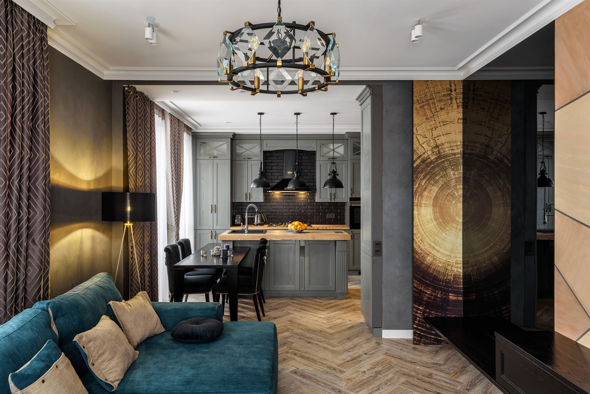 фільмування сучасного дворівневого інтер'єру для портфоліо дизайнера