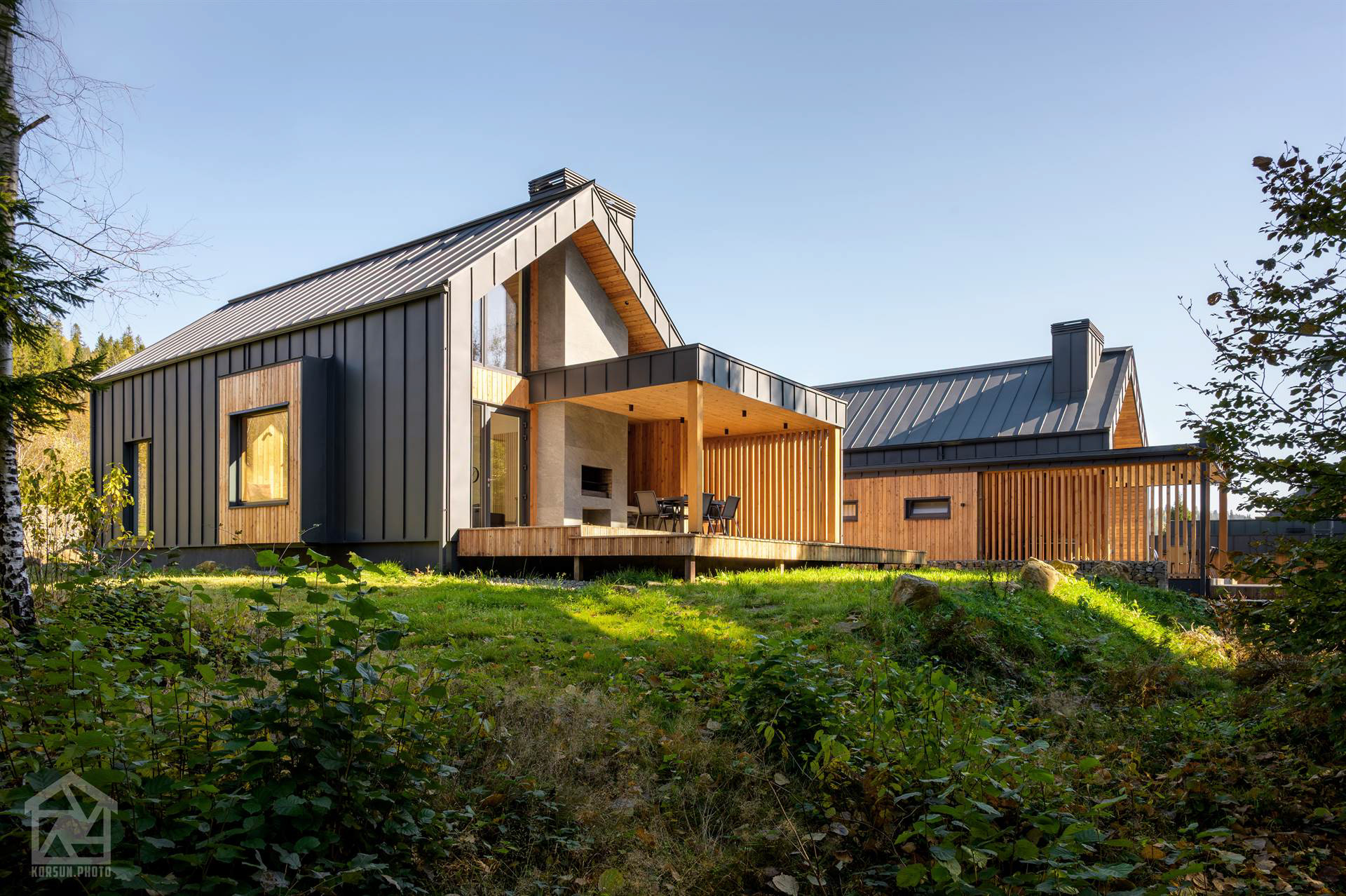 архітектурна зйомка гірського курорту в Карпатах для портфоліо архітектора