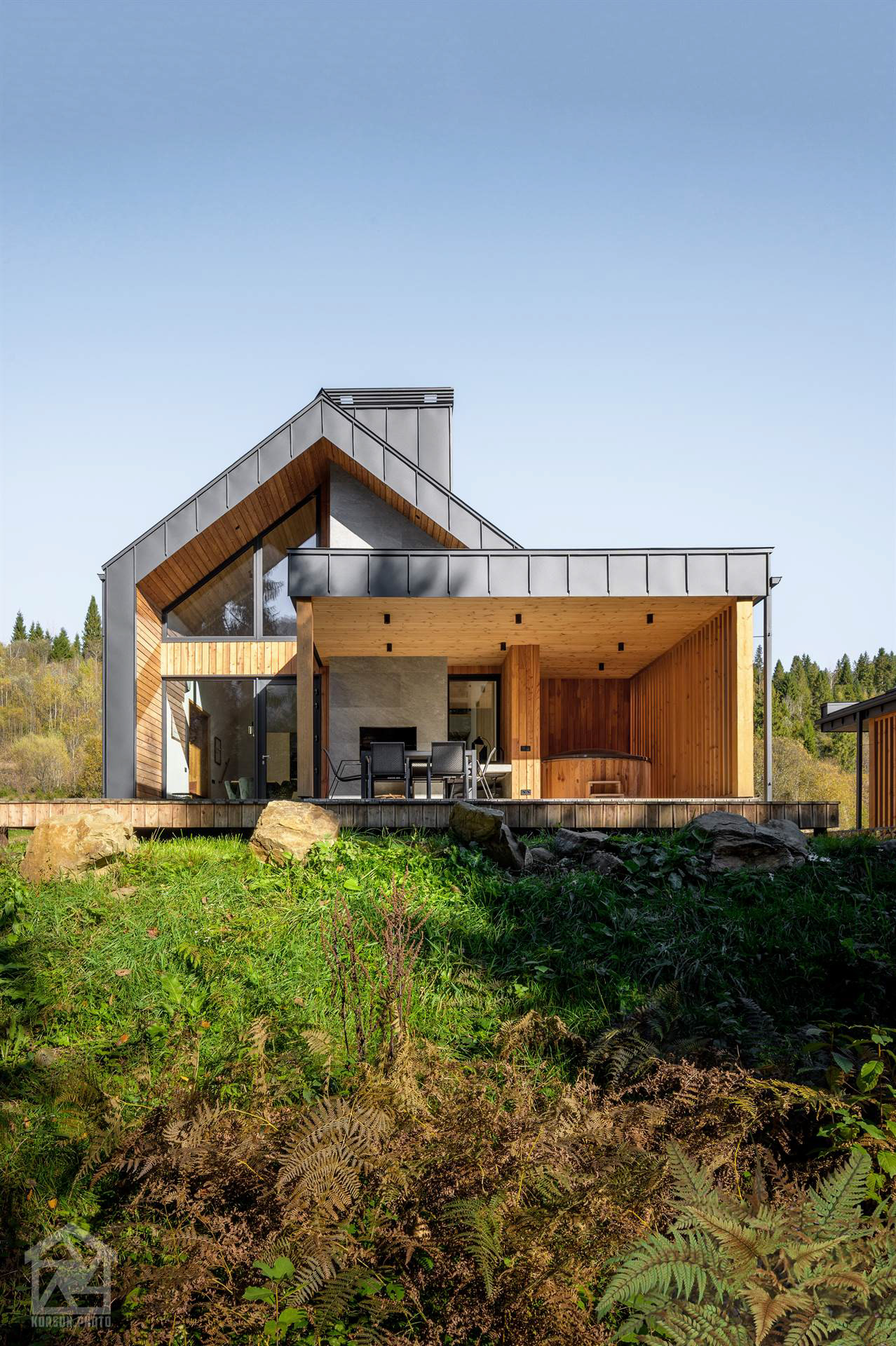 архітектурна зйомка котеджів в Карпатах для портфоліо архітектора