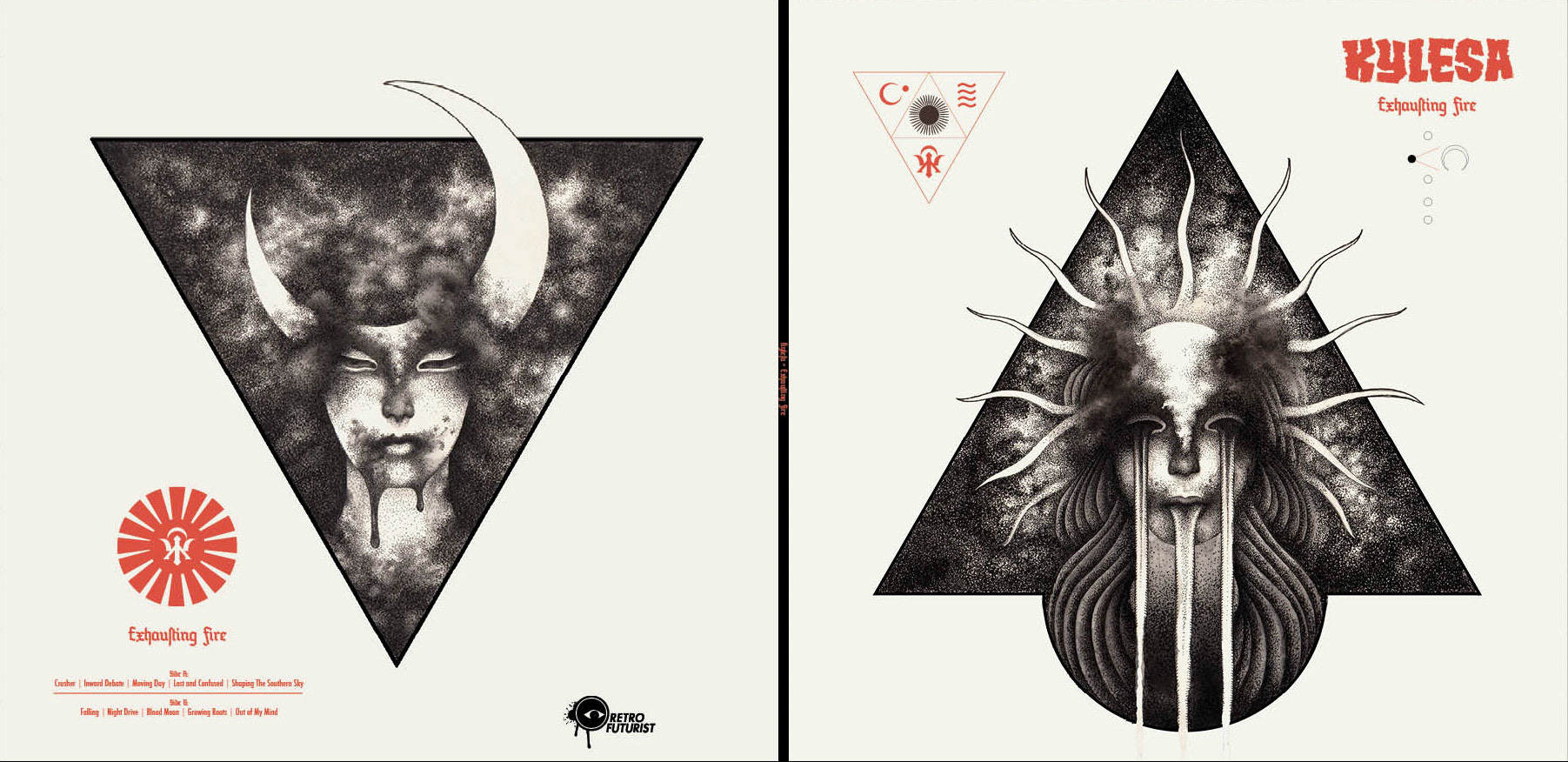 Kylesa "Exhausting Fire" LP Jacket Front (Right) and Back