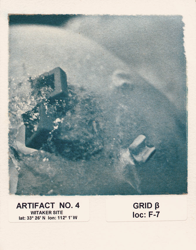 Artifact No. 4; Multiple layer gum dichromate and cyanotype print, 5.4 x 4.5 inches; © 2005