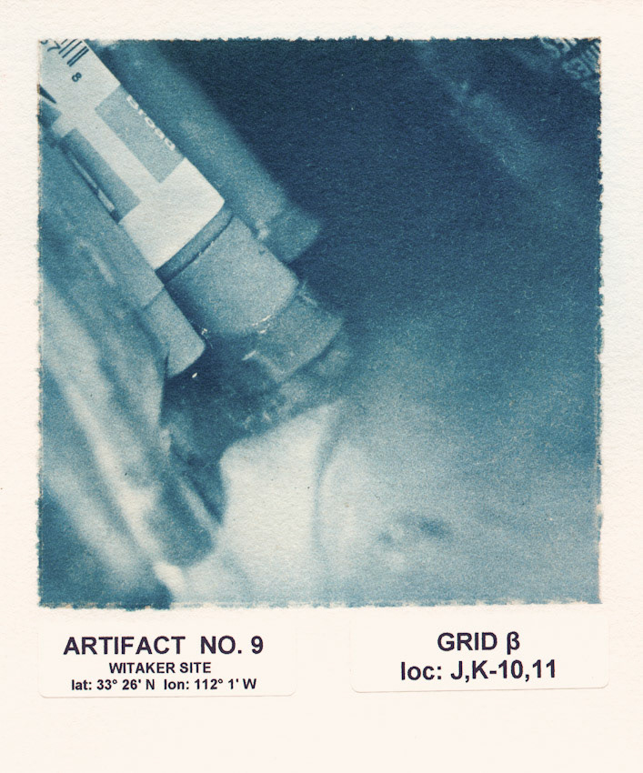 Artifact No. 9; Multiple layer gum dichromate and cyanotype print, 5.4 x 4.5 inches; © 2005