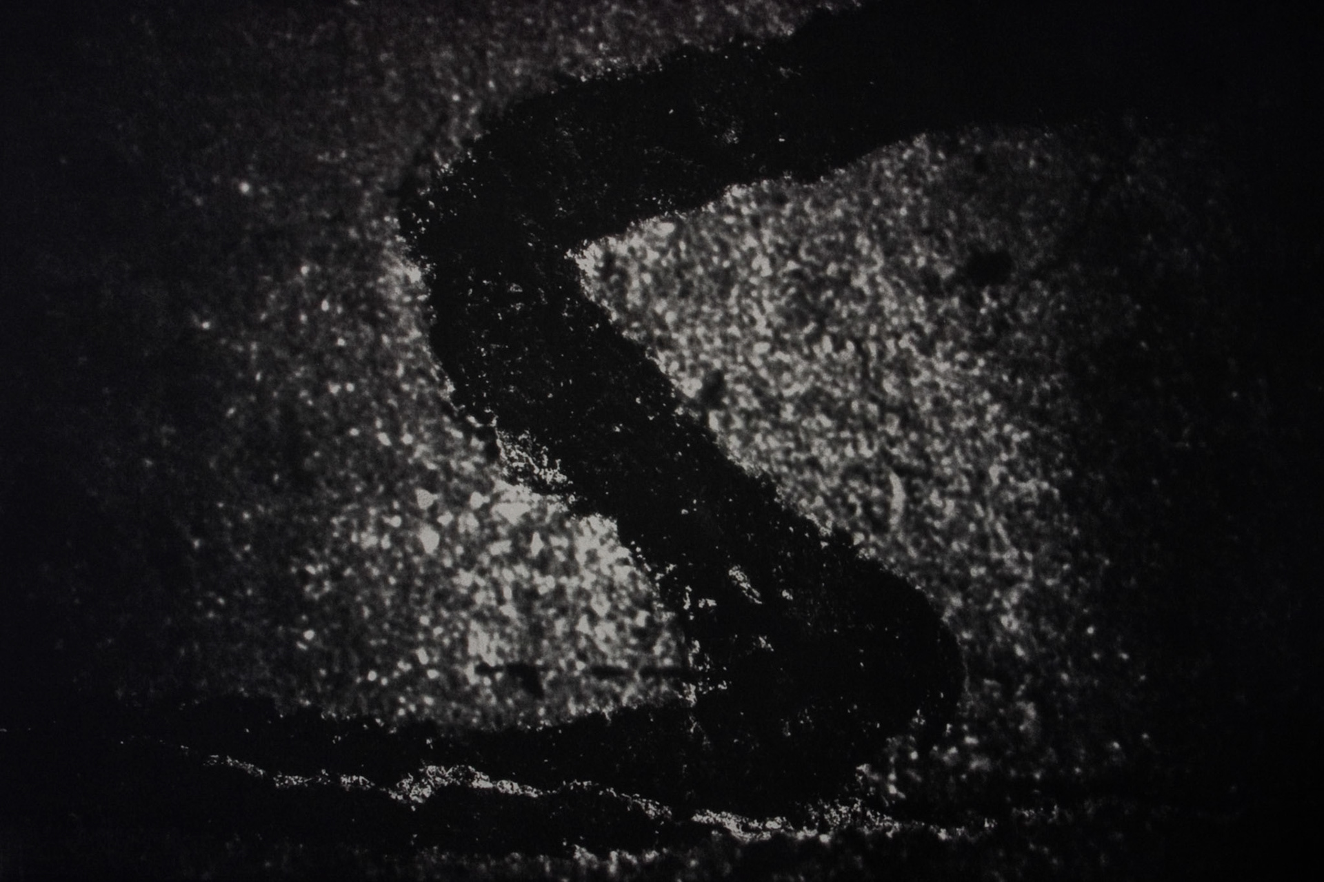 False Curve Creek, Plate 1; Multiple layer graphite & gum dichromate print, 12 x 18 inches; © 2009