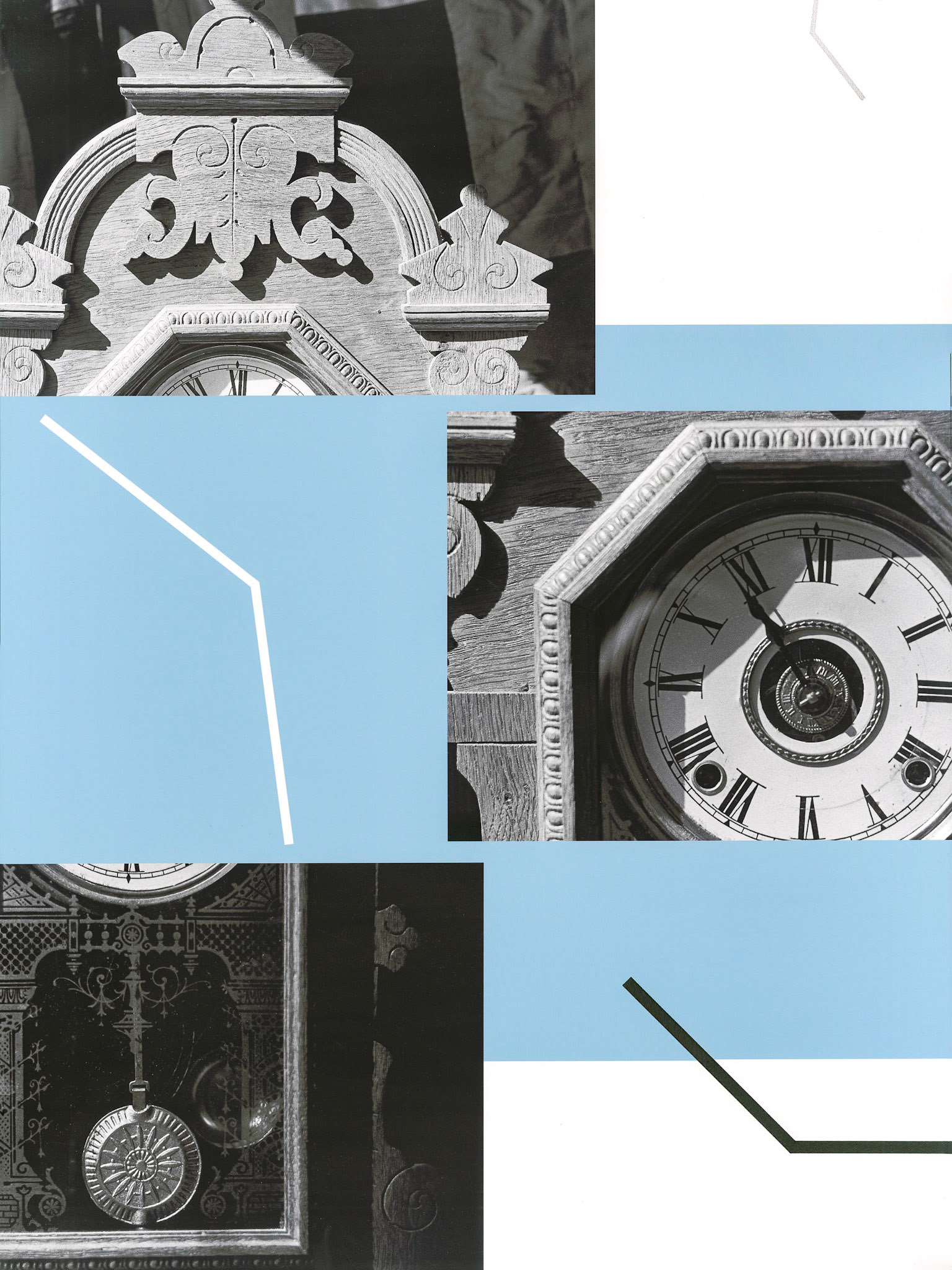 Steady, like a Clock; Pigment print with ink and graphite drawings; 24 x 18 inches; © 2021