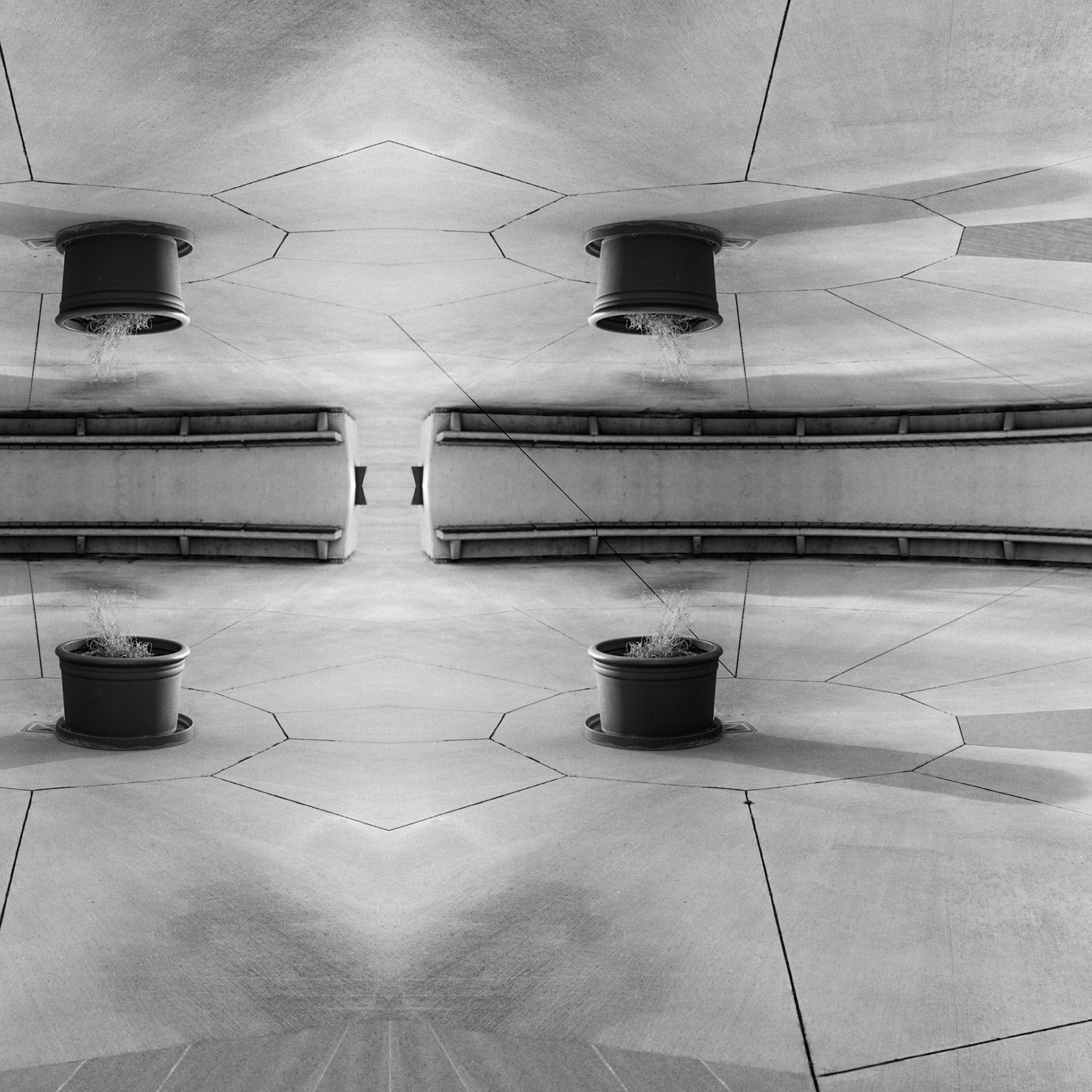 Geometry from Public Space No. 1-4; Pigment print, 40 x 40 inches; © 2012