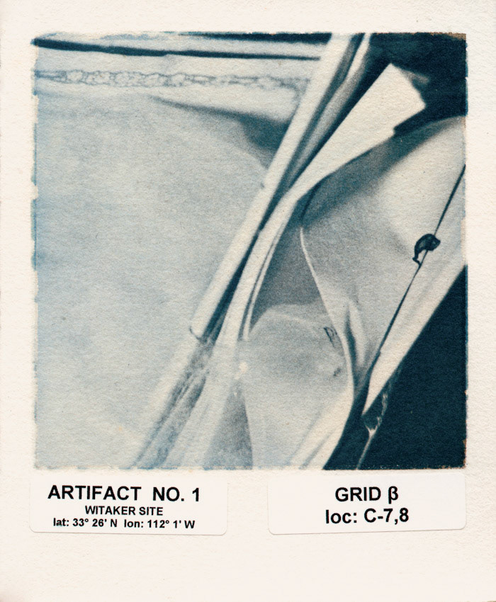 Artifact No. 1; Multiple layer gum dichromate and cyanotype print, 5.4 x 4.5 inches; © 2005