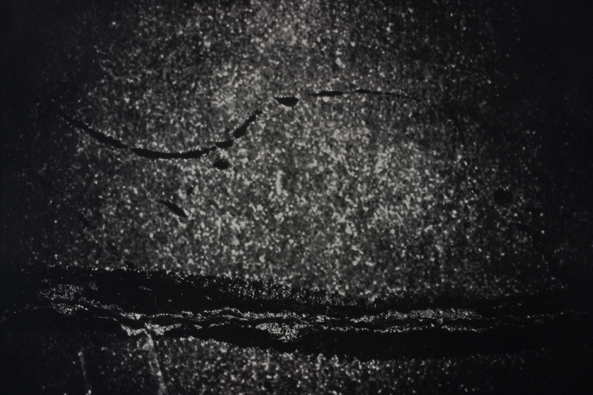 Butte Base Wash, Plate 3; Multiple layer graphite & gum dichromate print, 12 x 18 inches; © 2009