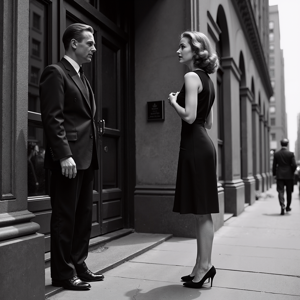 "An unexpected encounter on Fifth Avenue." A generative AI film still by NYX Studio Labs.