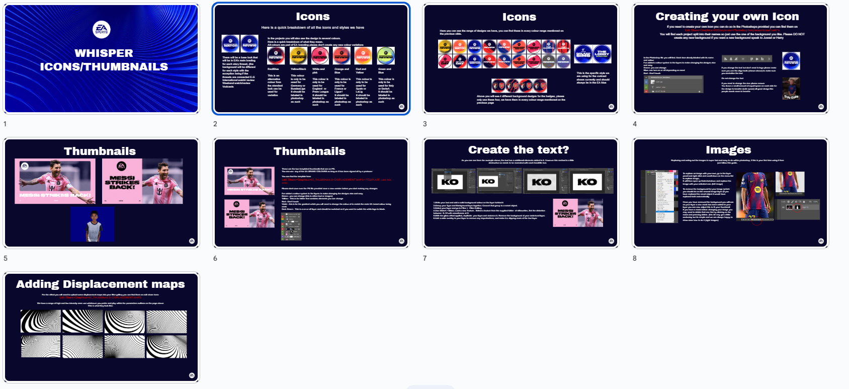 Guidelines and build help on icons and thumbnails