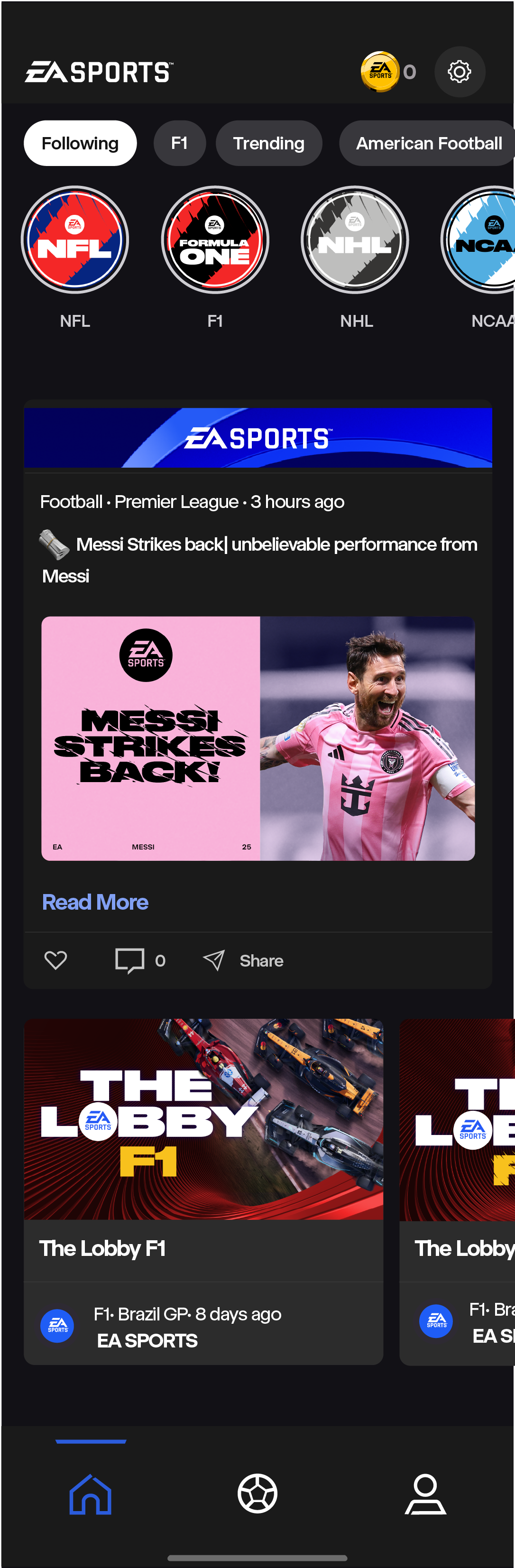 EA APP home page