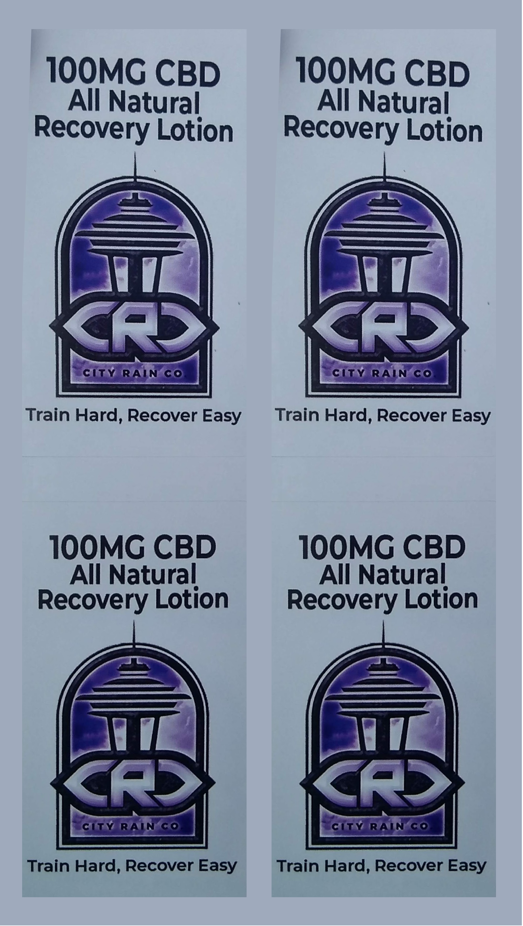 I created product labels for a CBD lotion company. These are the sheets once printed.