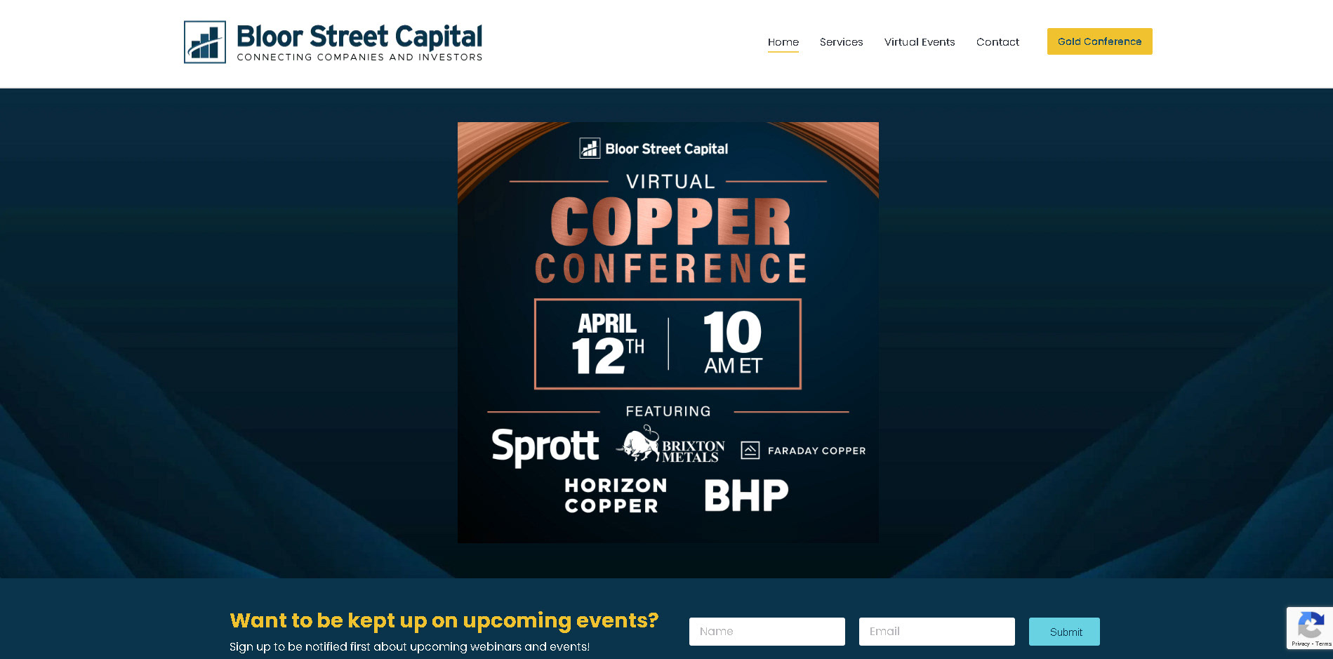 Landing page for Bloor Street Capital