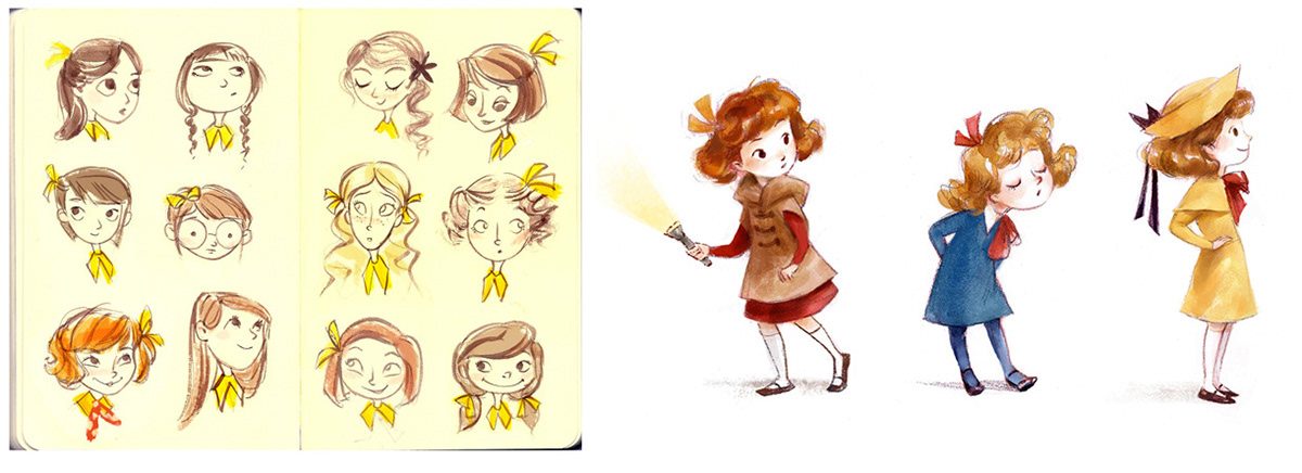 Sketches for Madeline and classmates