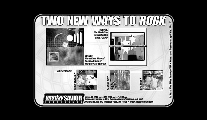 One Day Savior Records Magazine Ad