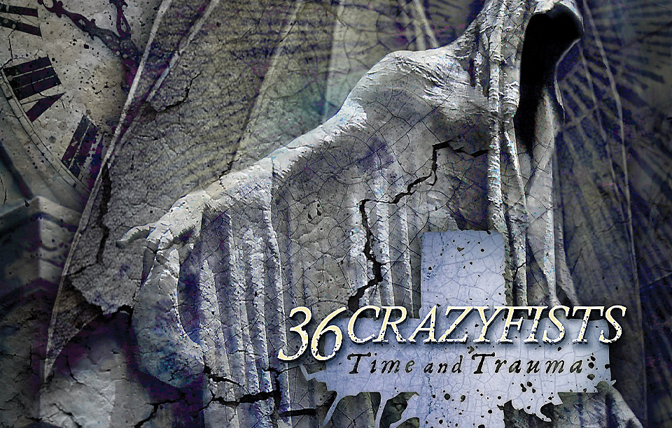 36 Crazyfists "Time And Trauma" - Logo, CD, Vinyl, Shirt and Show Banner / Spinefarm Records