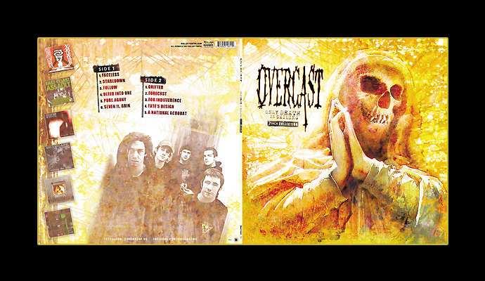 Overcast "Only Death Is Smiling" 7 Inch Collection Vinyl Cover / Bullet Tooth Records