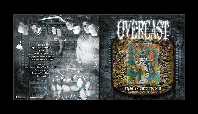 Overcast "Fight Ambition To Kill" Vinyl Cover / Bullet Tooth Records