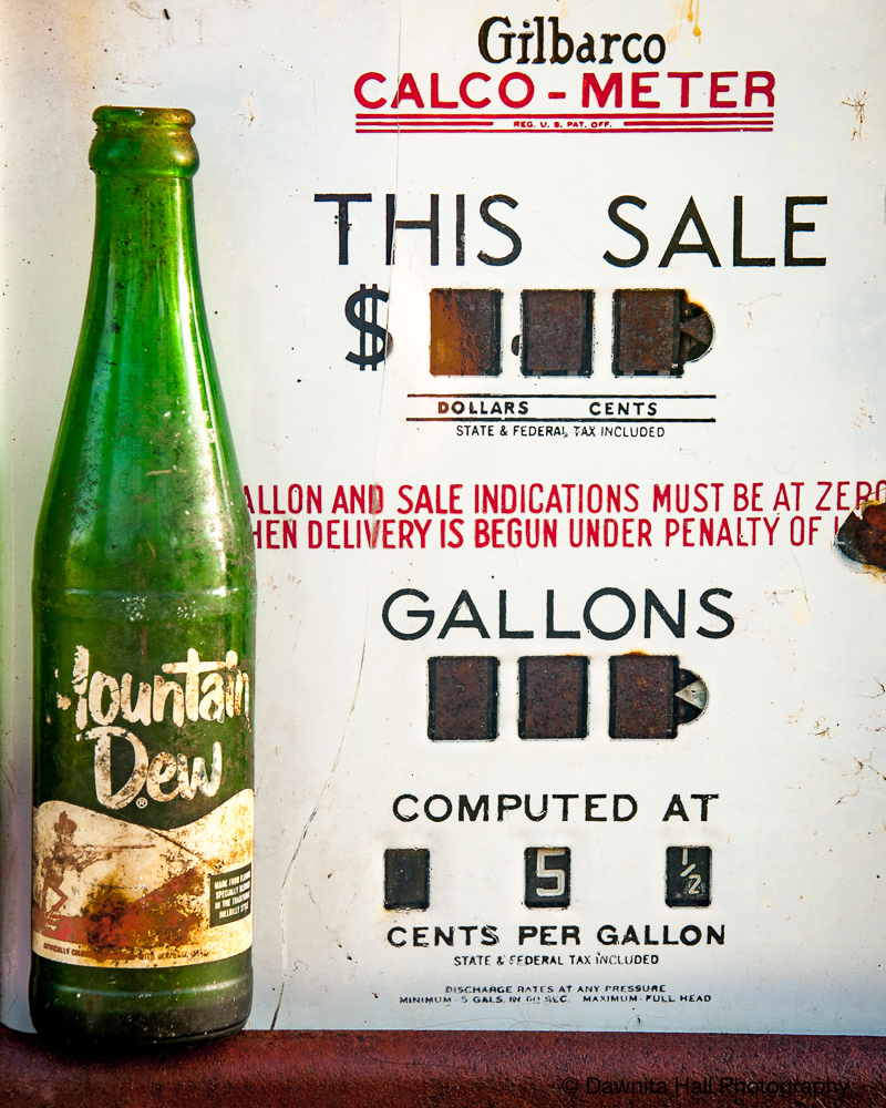 Mountain Dew and Gas Pump