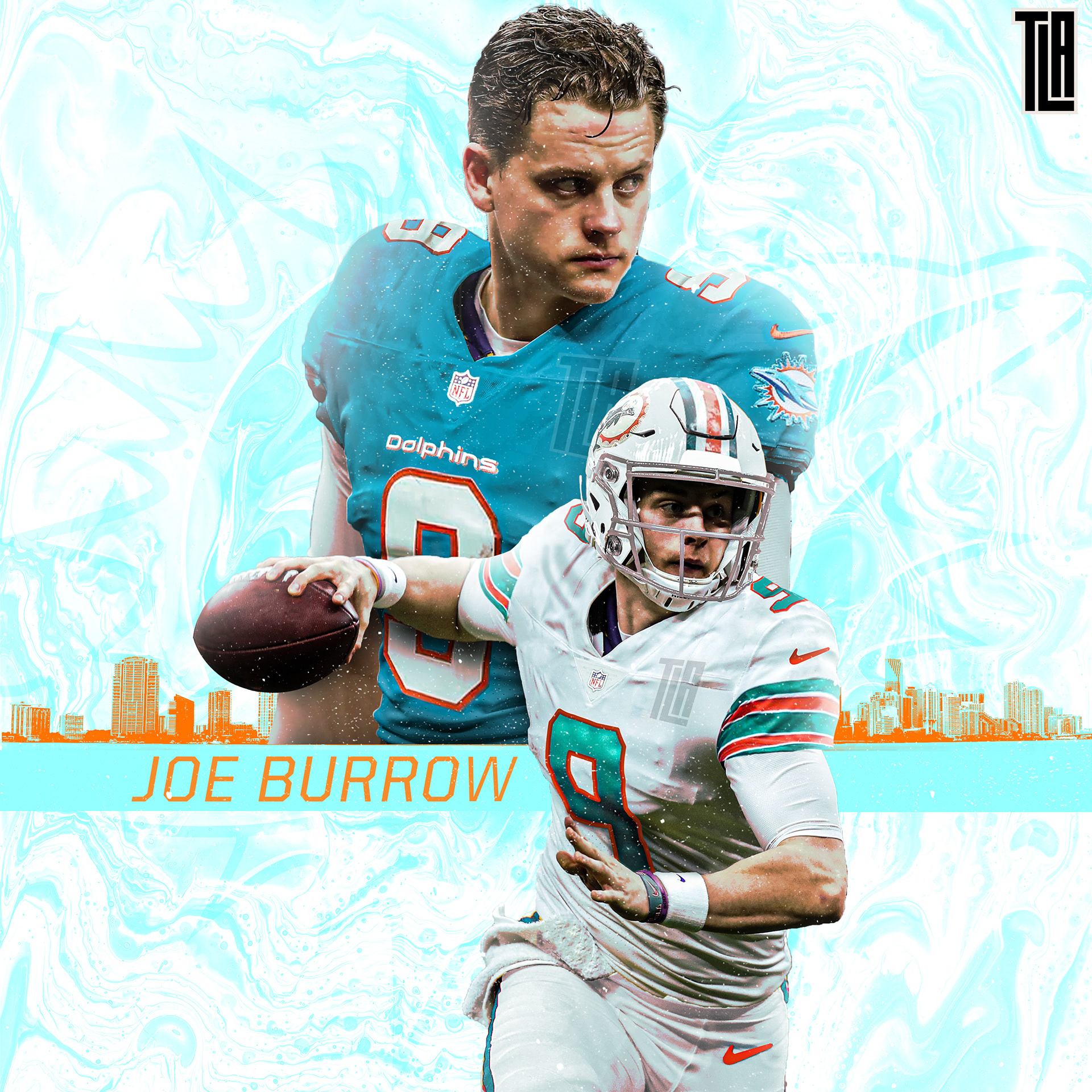 Tanner Antill - Joe Burrow Miami Dolphins Jersey Swap