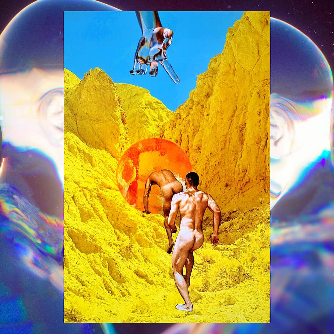 GUEDES, Pedro. Fuga. 2021. Colagem manual em papel e adesivo vinílico. 37cm x 26,5cm. Brasil/ São Paulo.