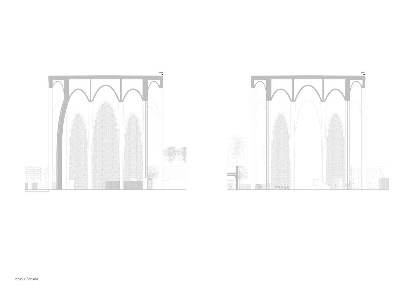 Mosque Section - © Adjaye Associates