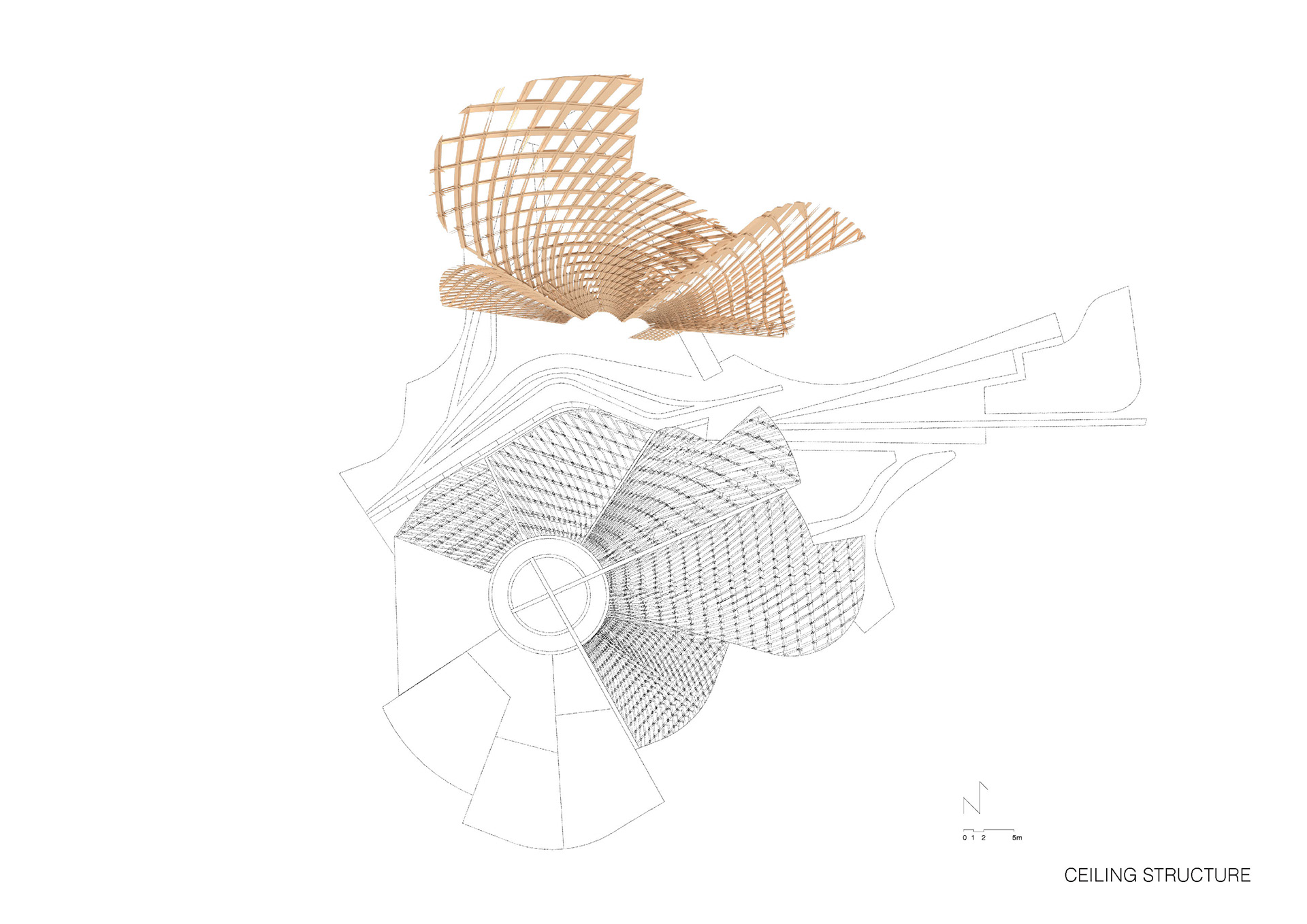 Wooden Lattice Church Ceiling - © Miralles Tagliabue EMBT