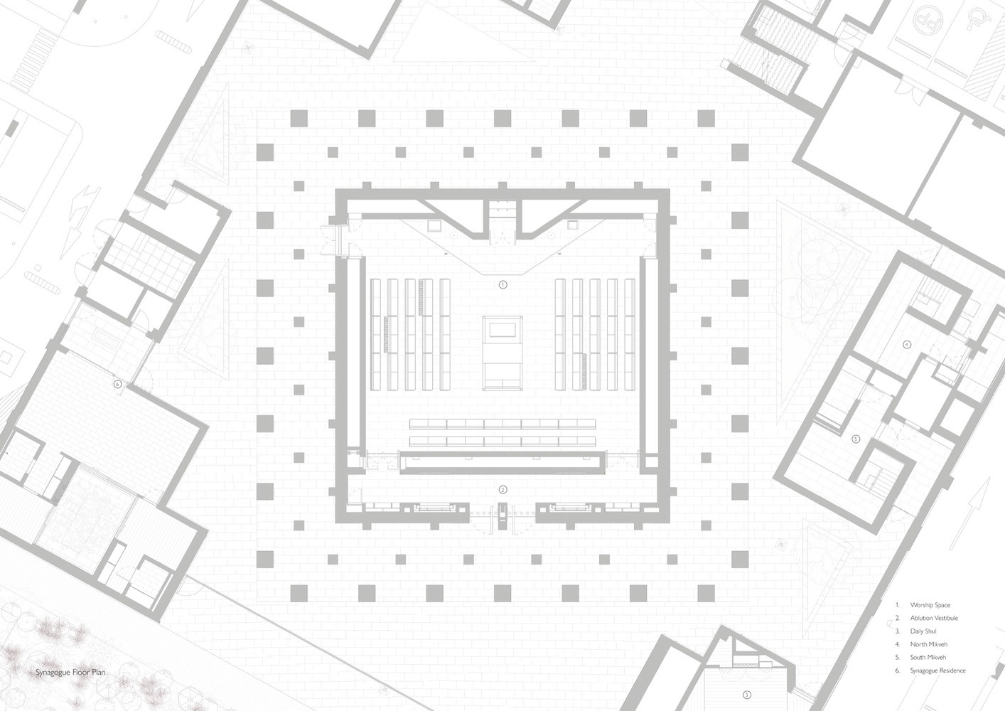 Synagogue Floor Plan - © Adjaye Associates