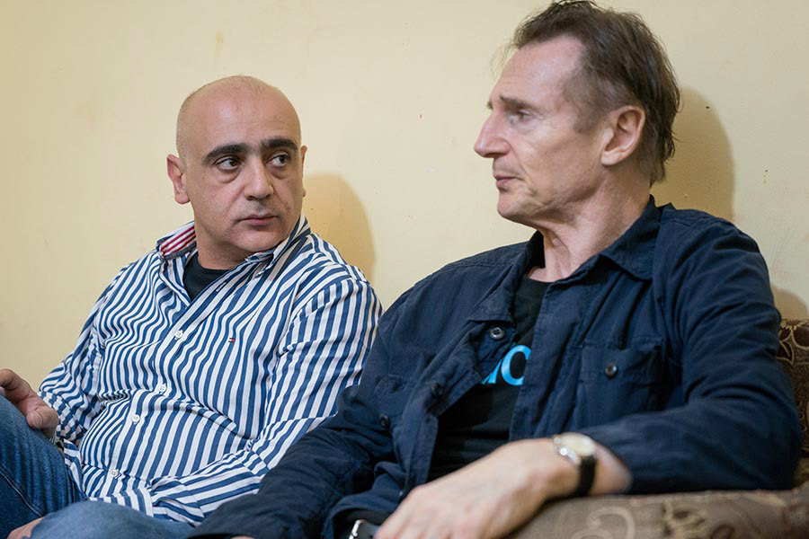 Liam Neeson during a UNICEF field visit and the production of a fundraising call at VOX Cinemas
